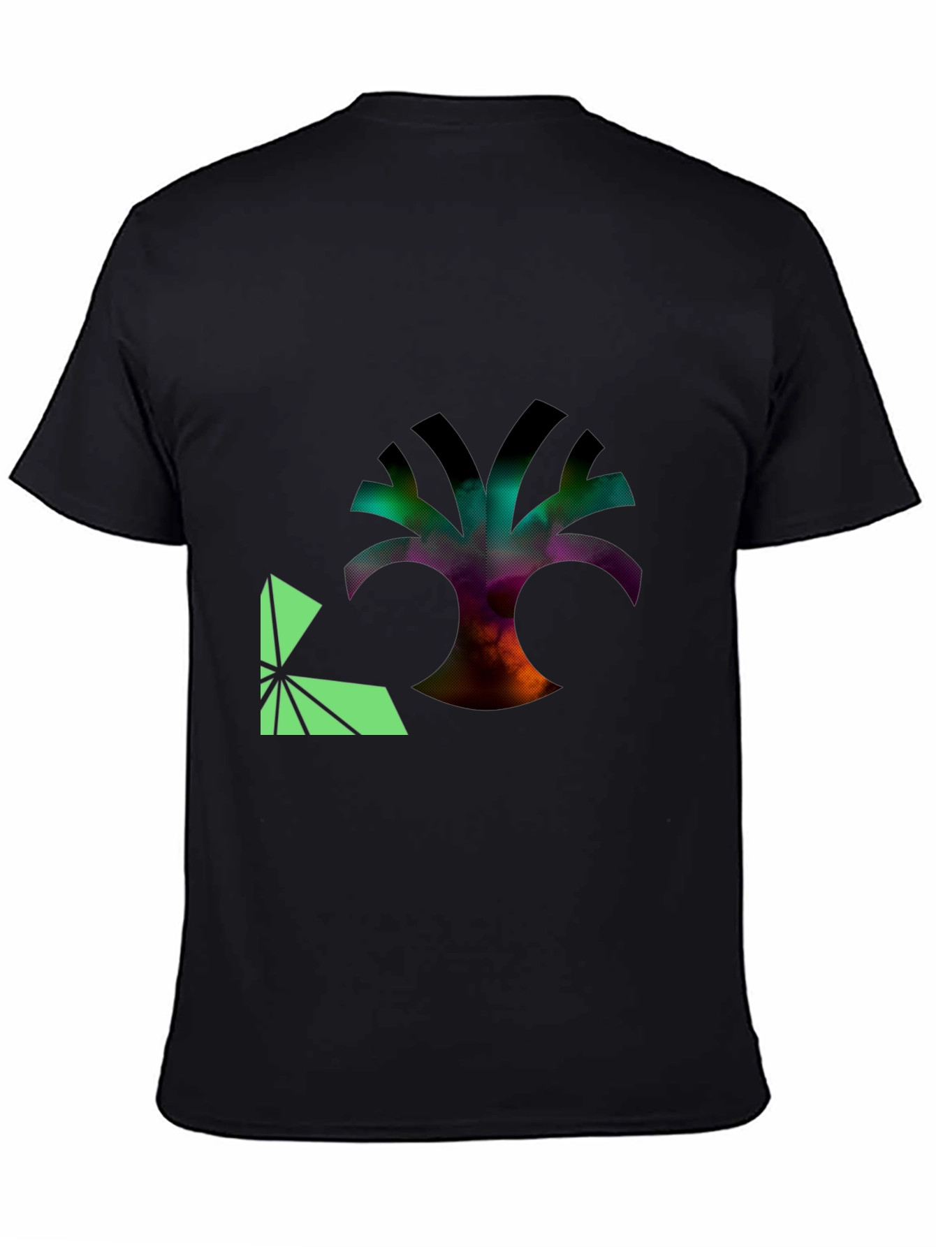Abstract Tree Graphic Black T-Shirt