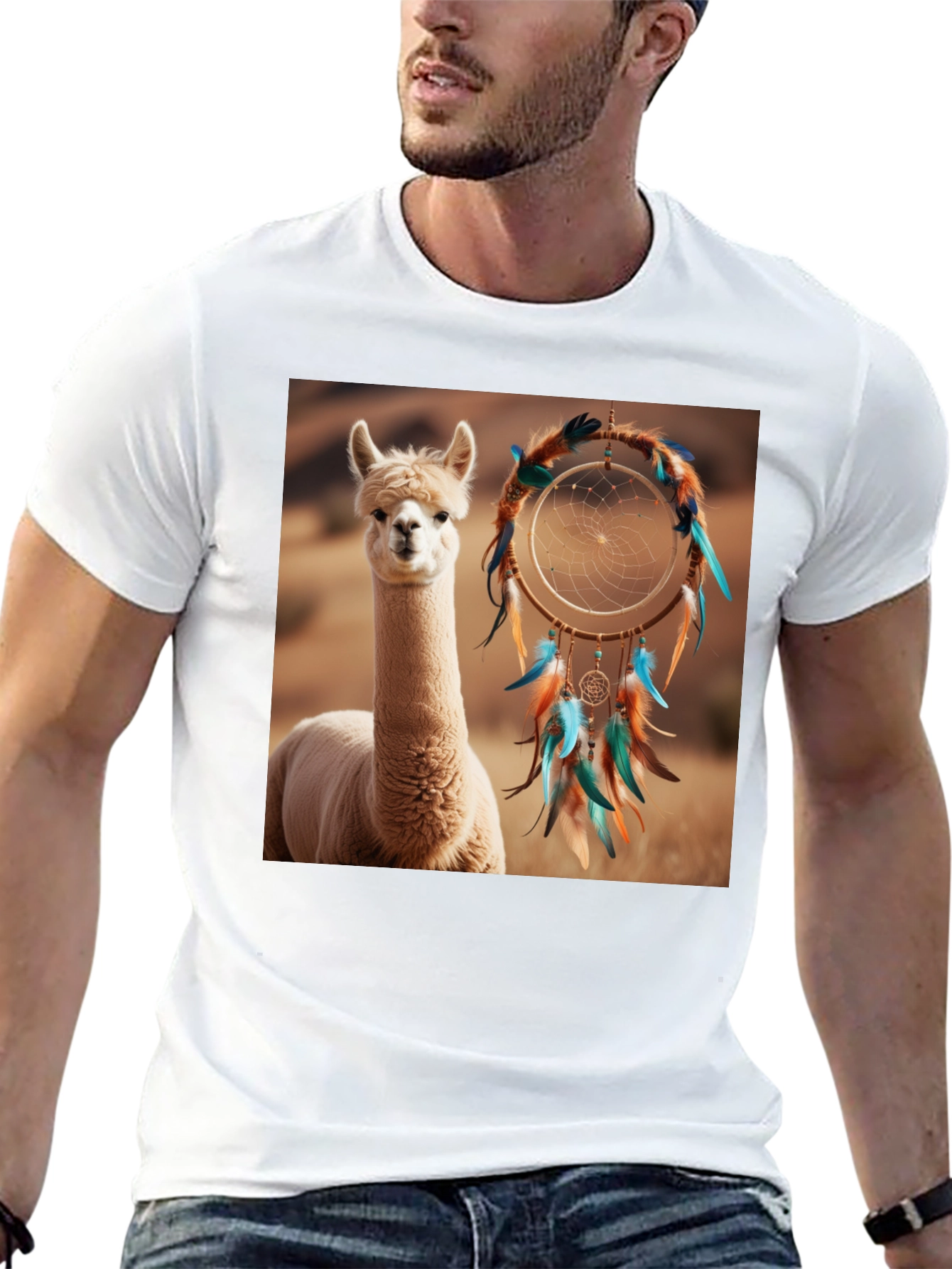 Alpaca Dreamcatcher Graphic Tee - Stylish Comfort