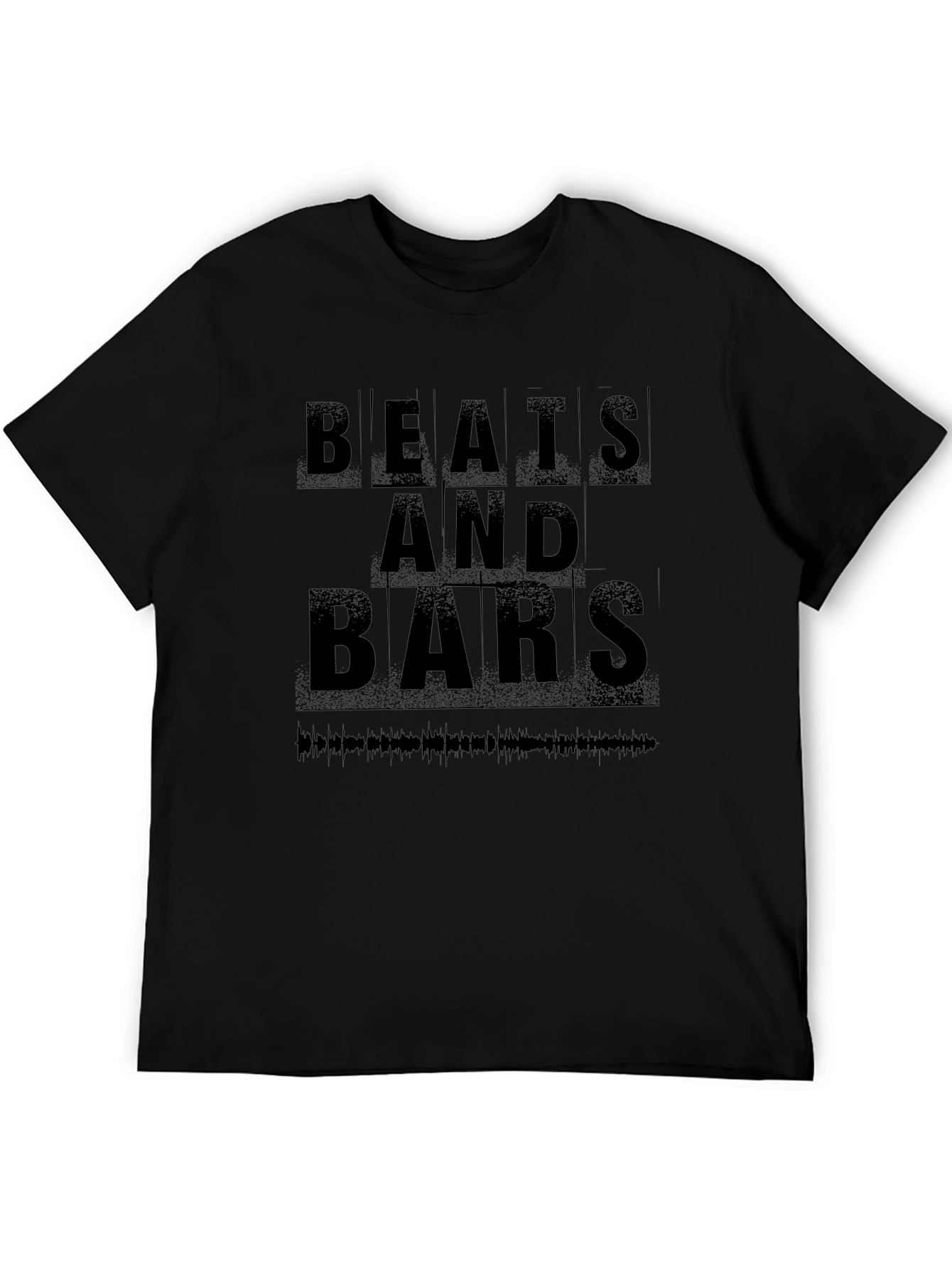 Beats and Bars Graphic Tee - Black Cotton Blend
