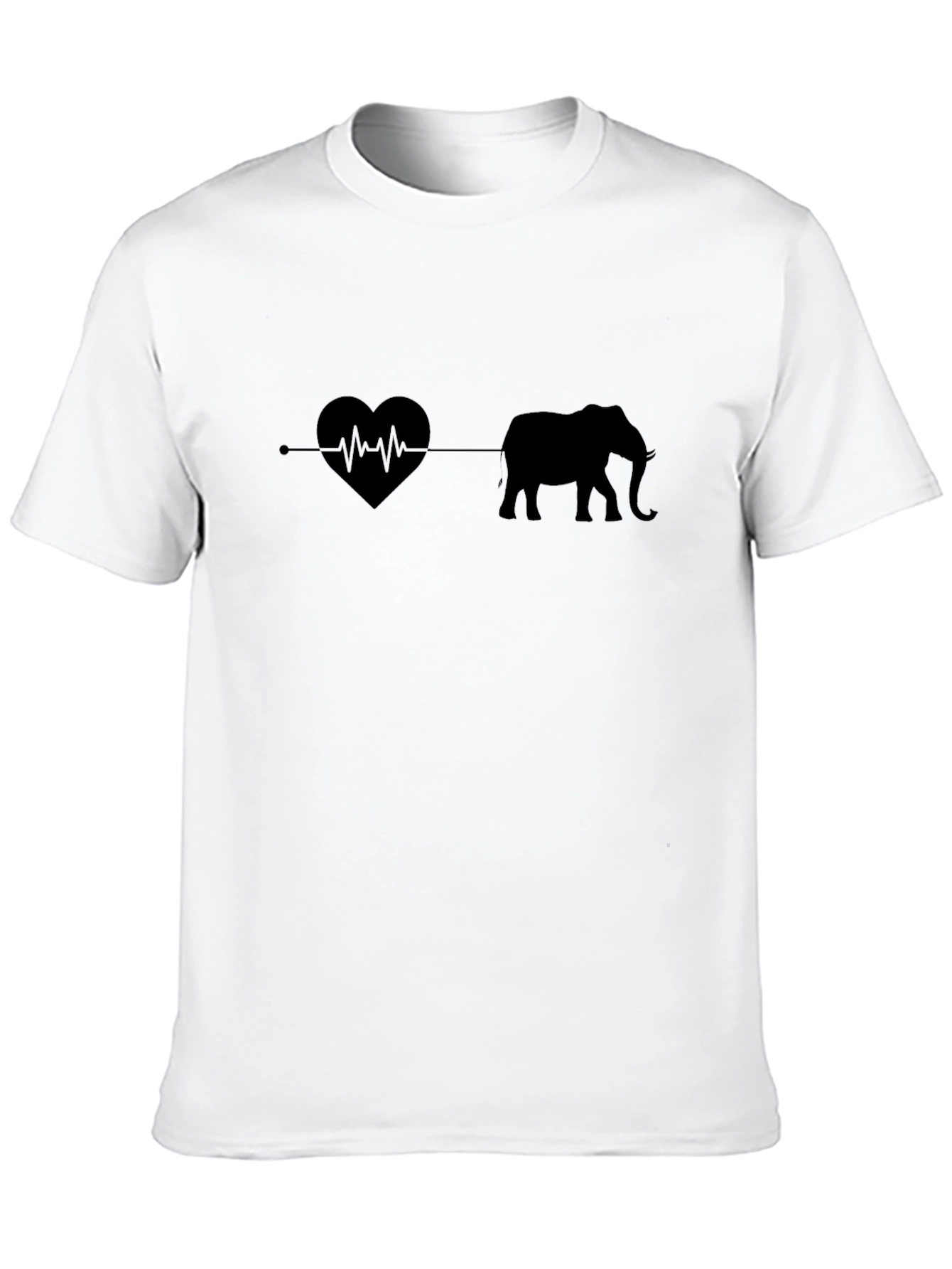 Elephant Heartbeat T-Shirt - Black