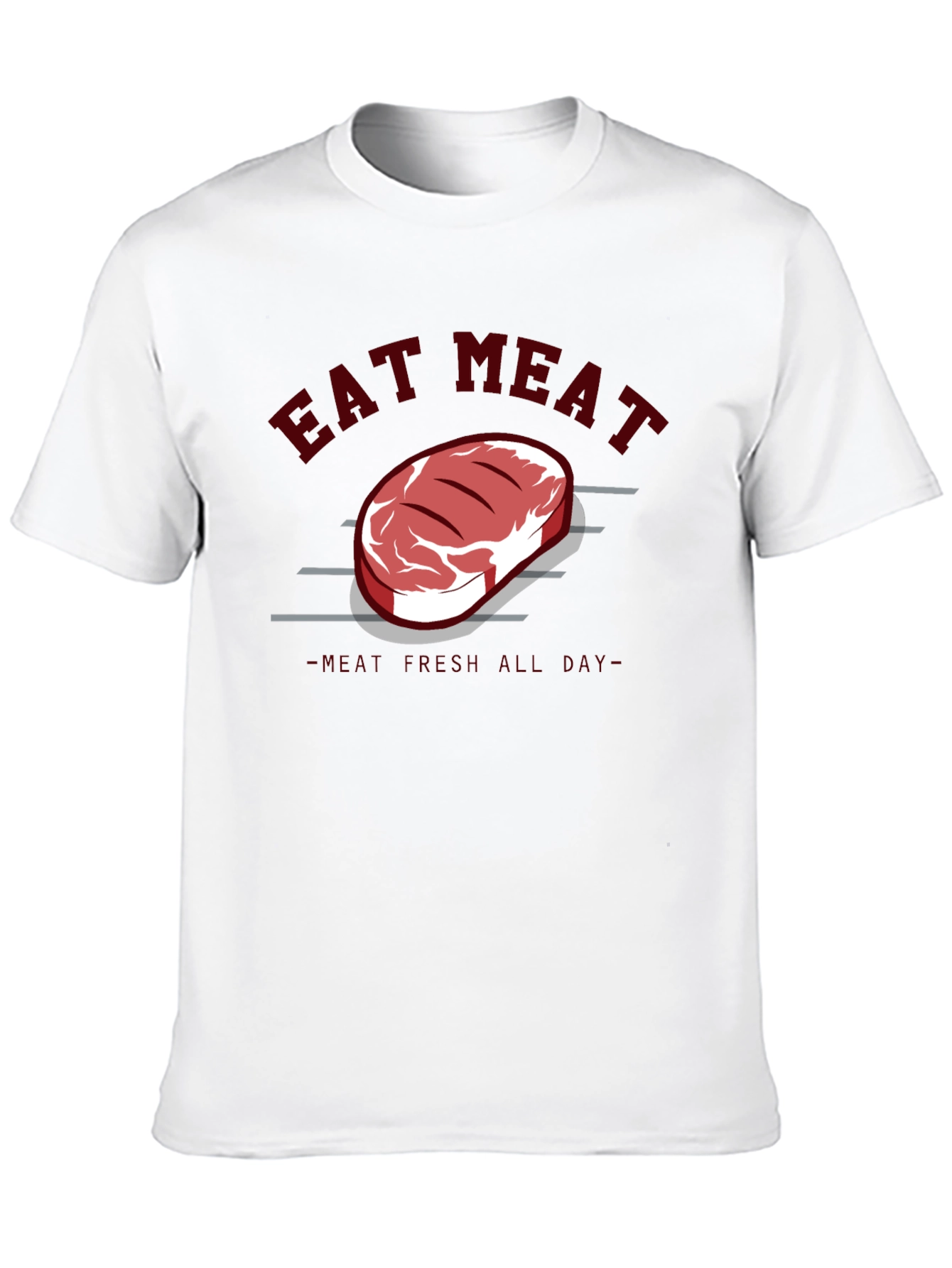 Eat Meat Steak Graphic Tee - Black Cotton T-Shirt