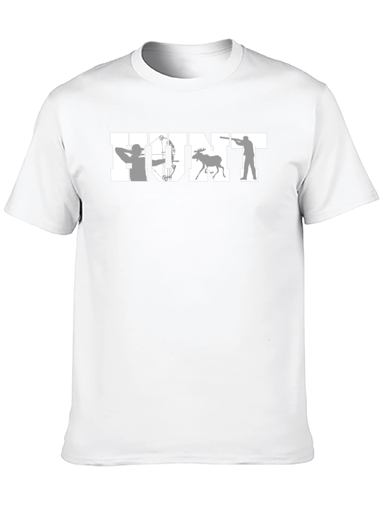 HUNT Graphic T-Shirt Hunting Bow Moose Rifle Tee