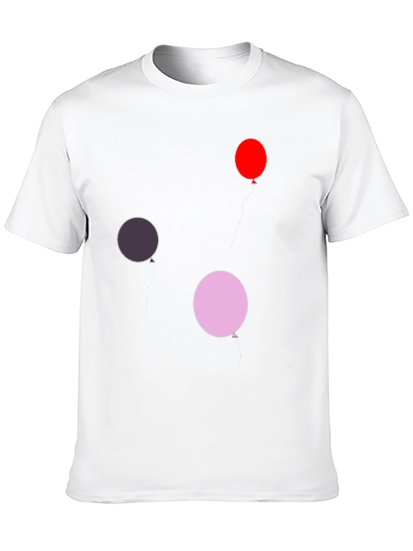 Fun Balloon Print Black T-Shirt