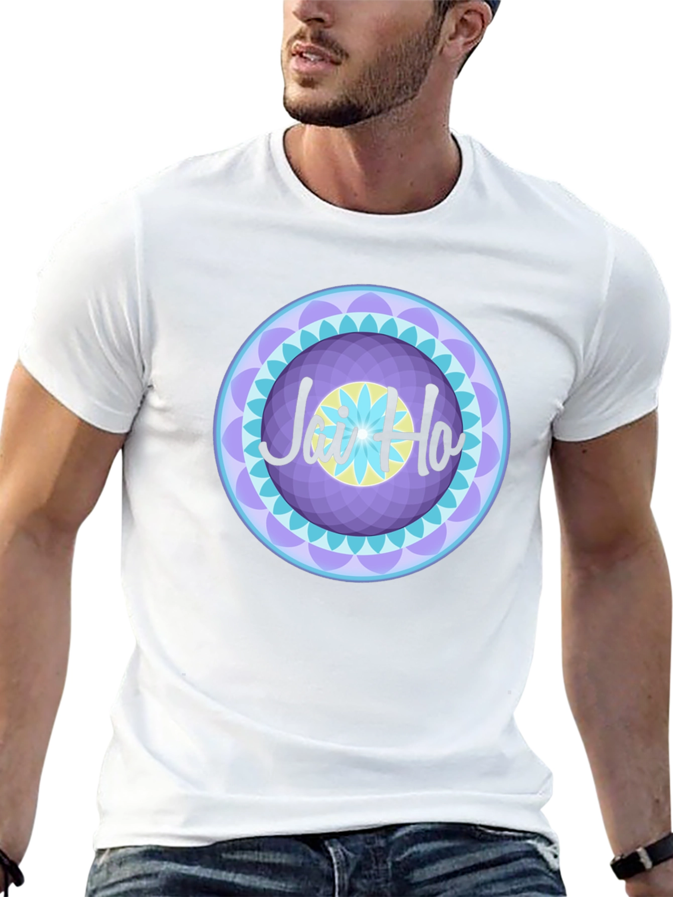 Jai Ho Graphic Tee - Vibrant Mandala Design