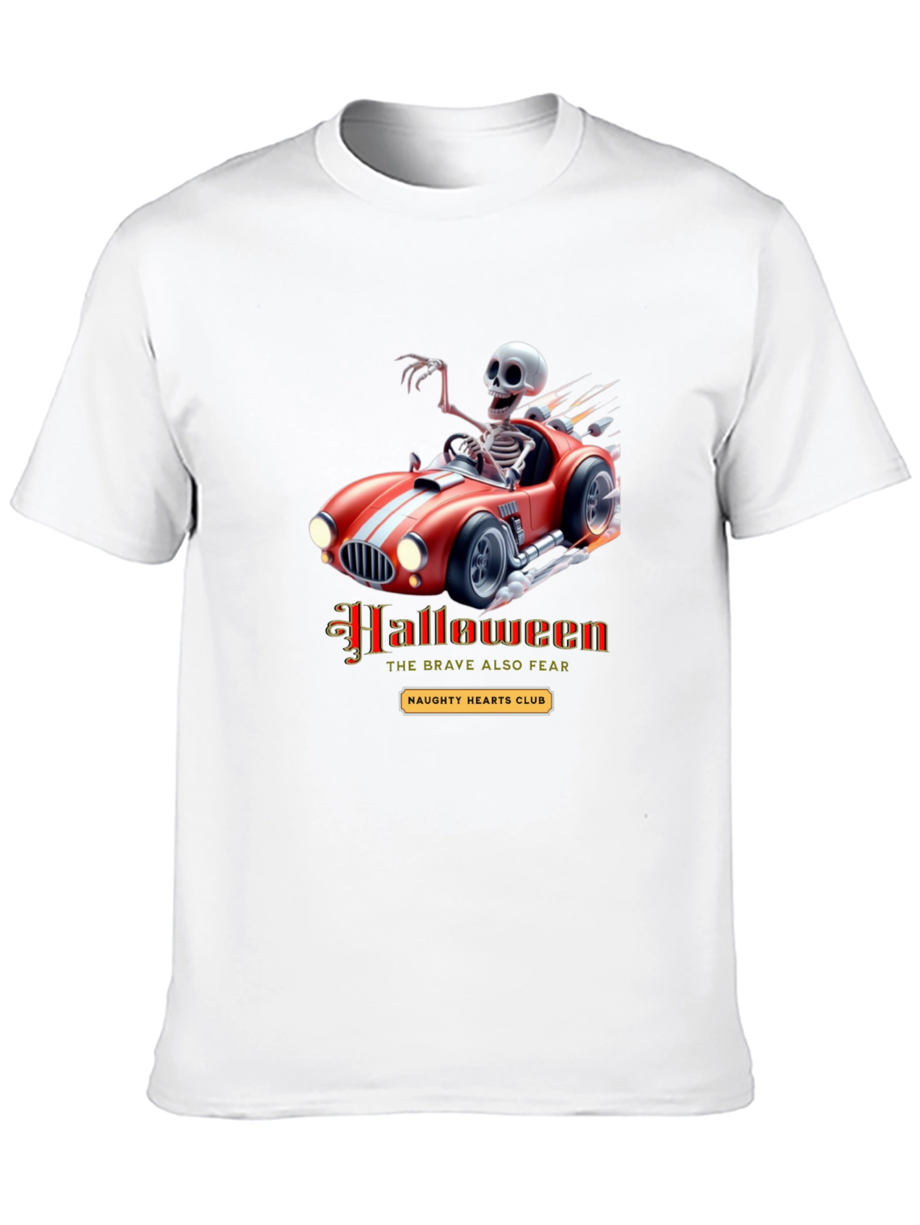 Skeleton Race Car Halloween T-Shirt