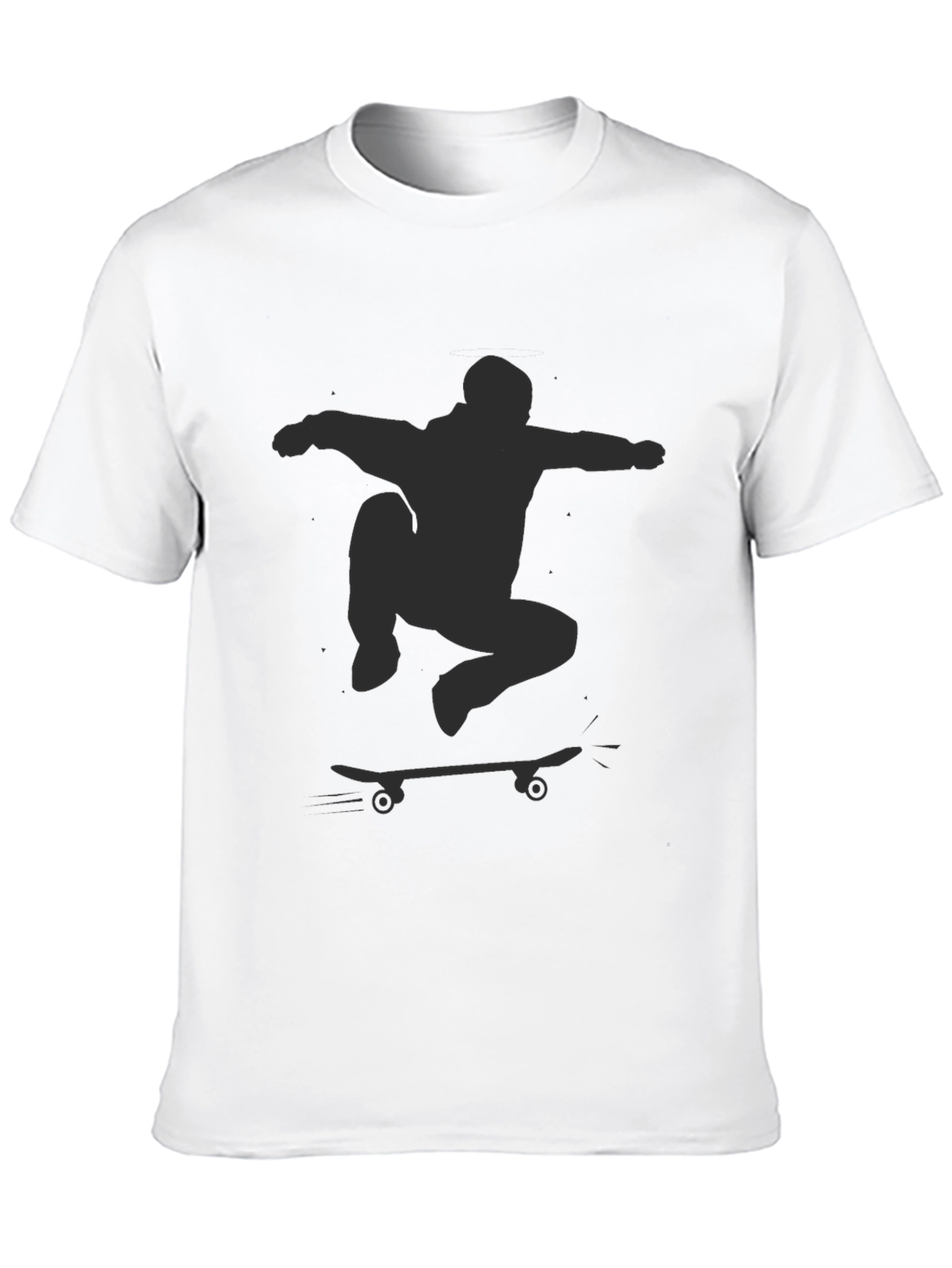 Skateboarder Graphic T-Shirt - Black Crew Neck Tee