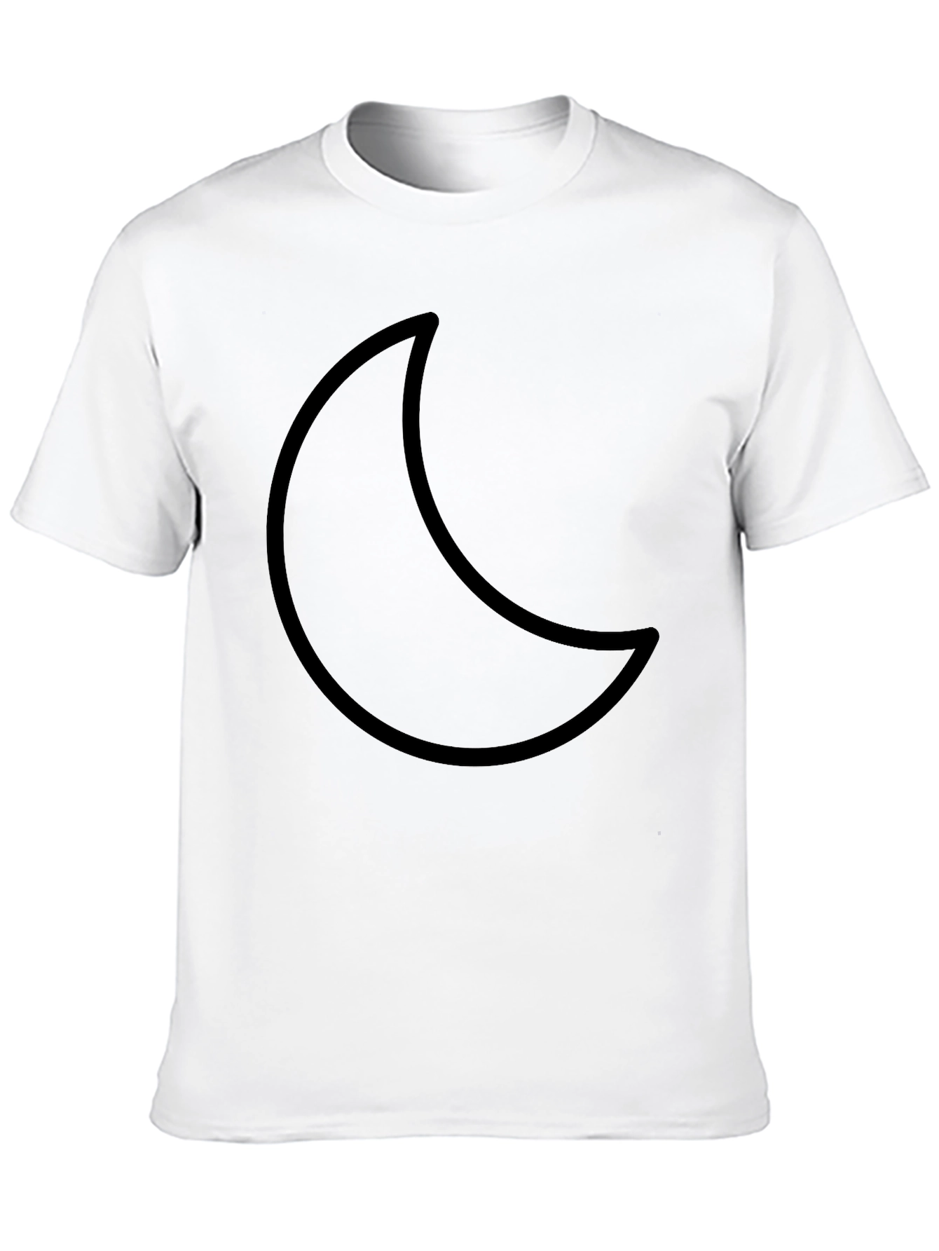 Crescent Moon Graphic Black T-Shirt - Casual Style