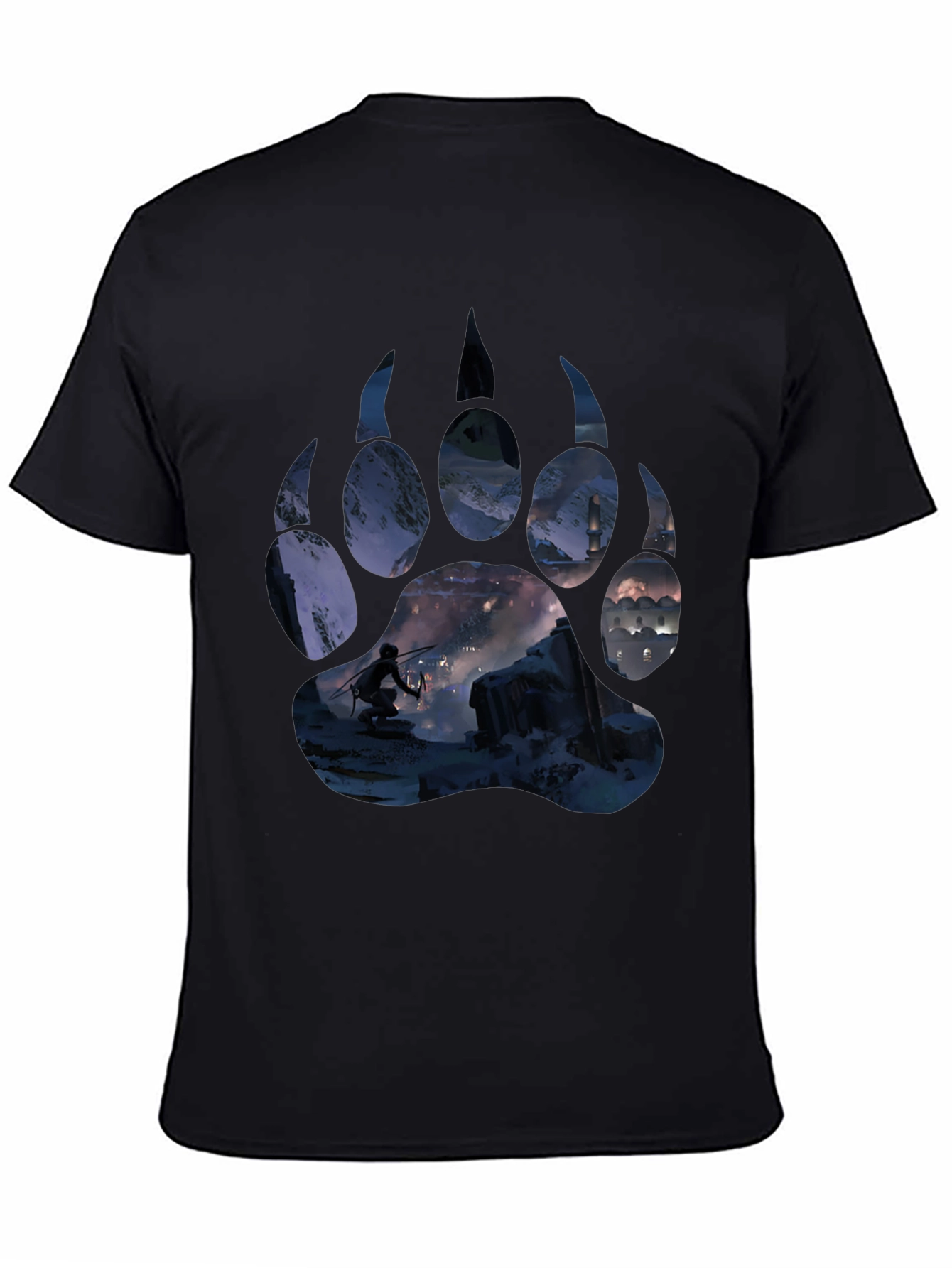 Bear Paw Print Graphic Tee - Adventure Awaits!