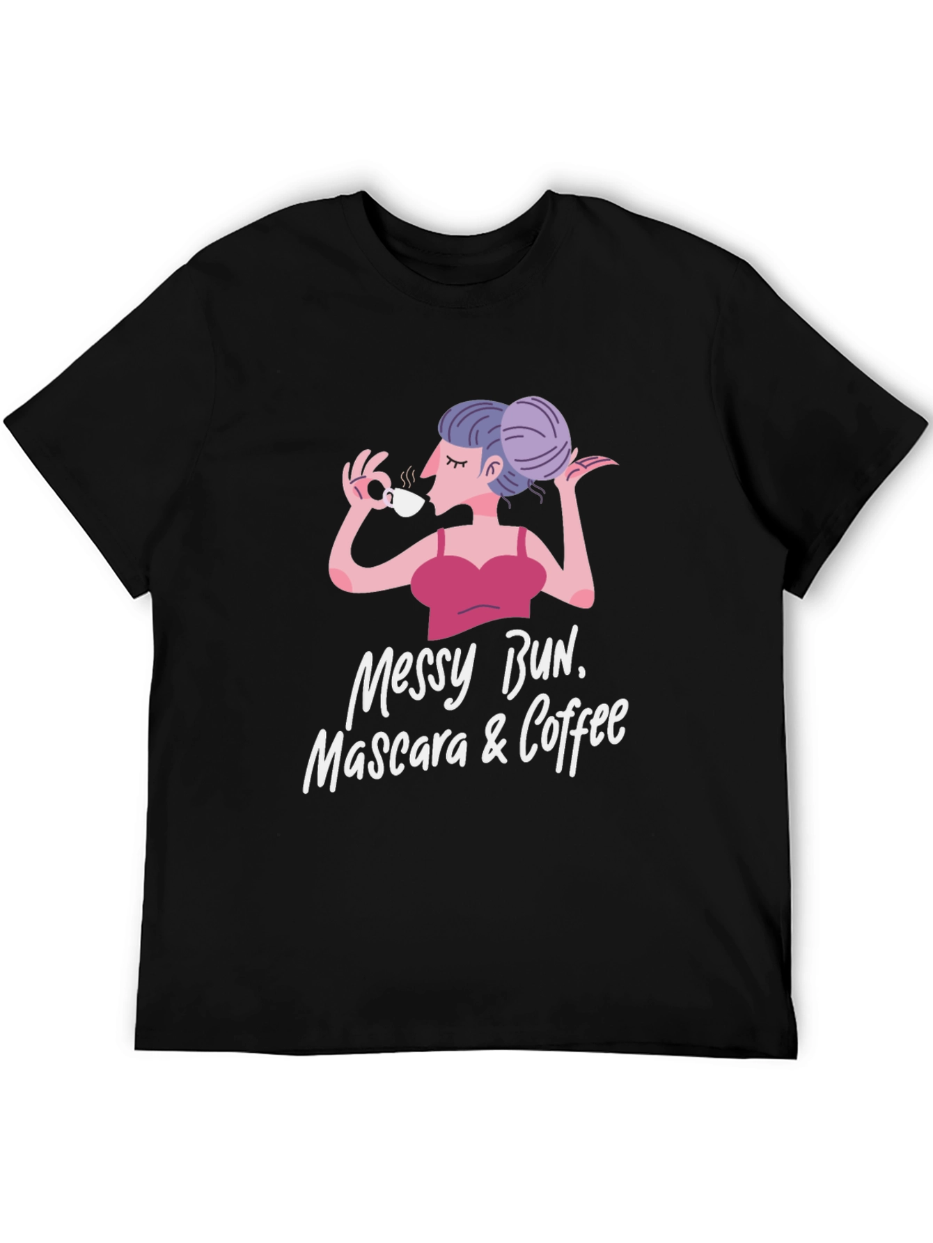 Messy Bun Mascara & Coffee Graphic Tee