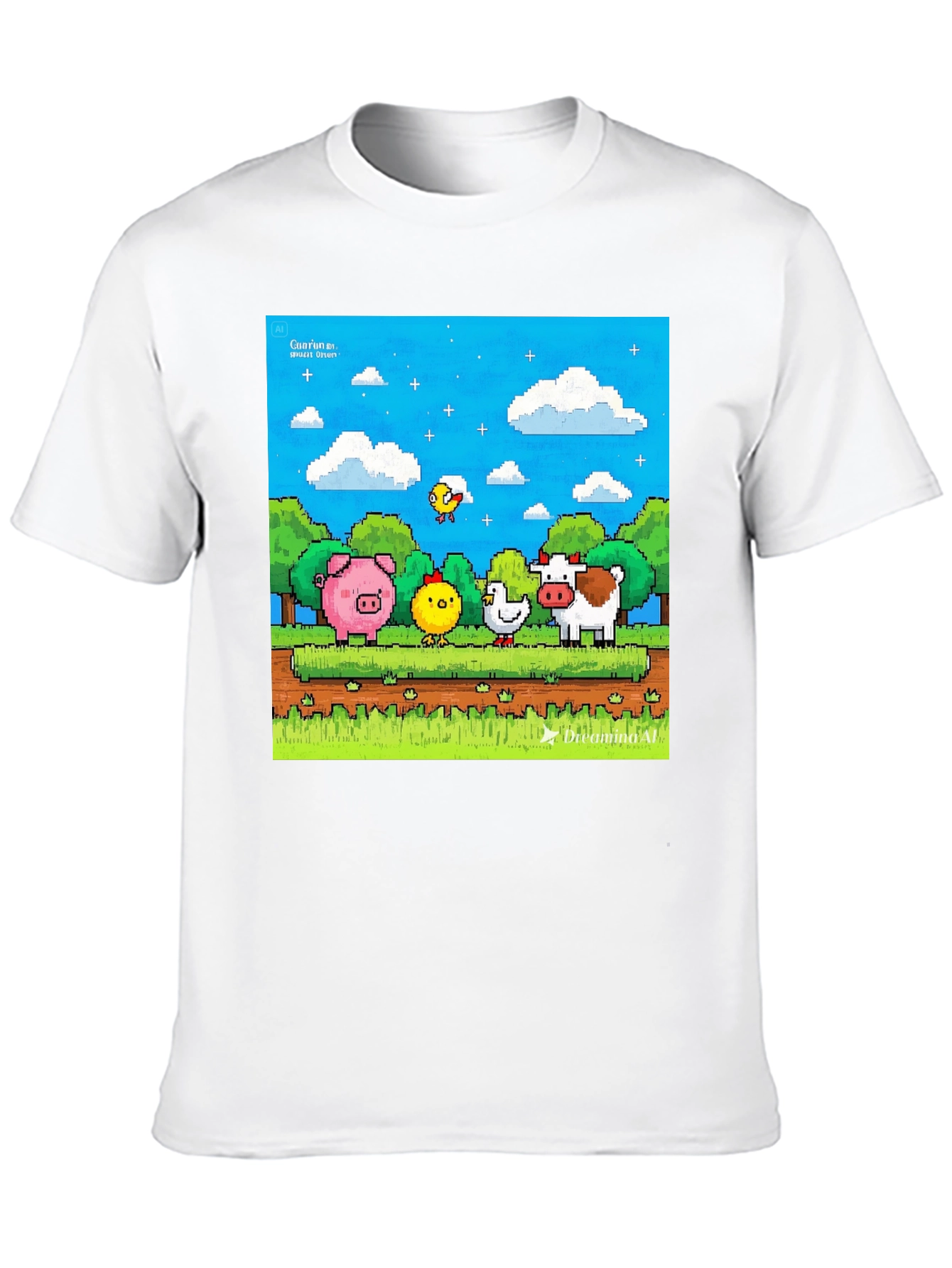 Pixel Farm Animal T-Shirt - Cute 8-Bit Design