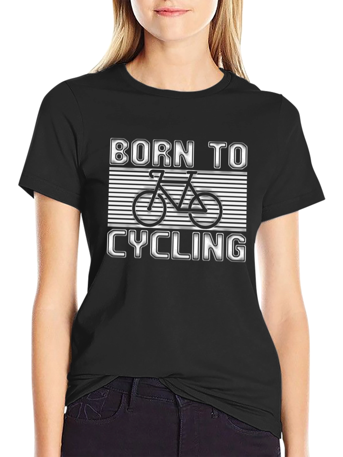 Born to Cycling Black Graphic Tee