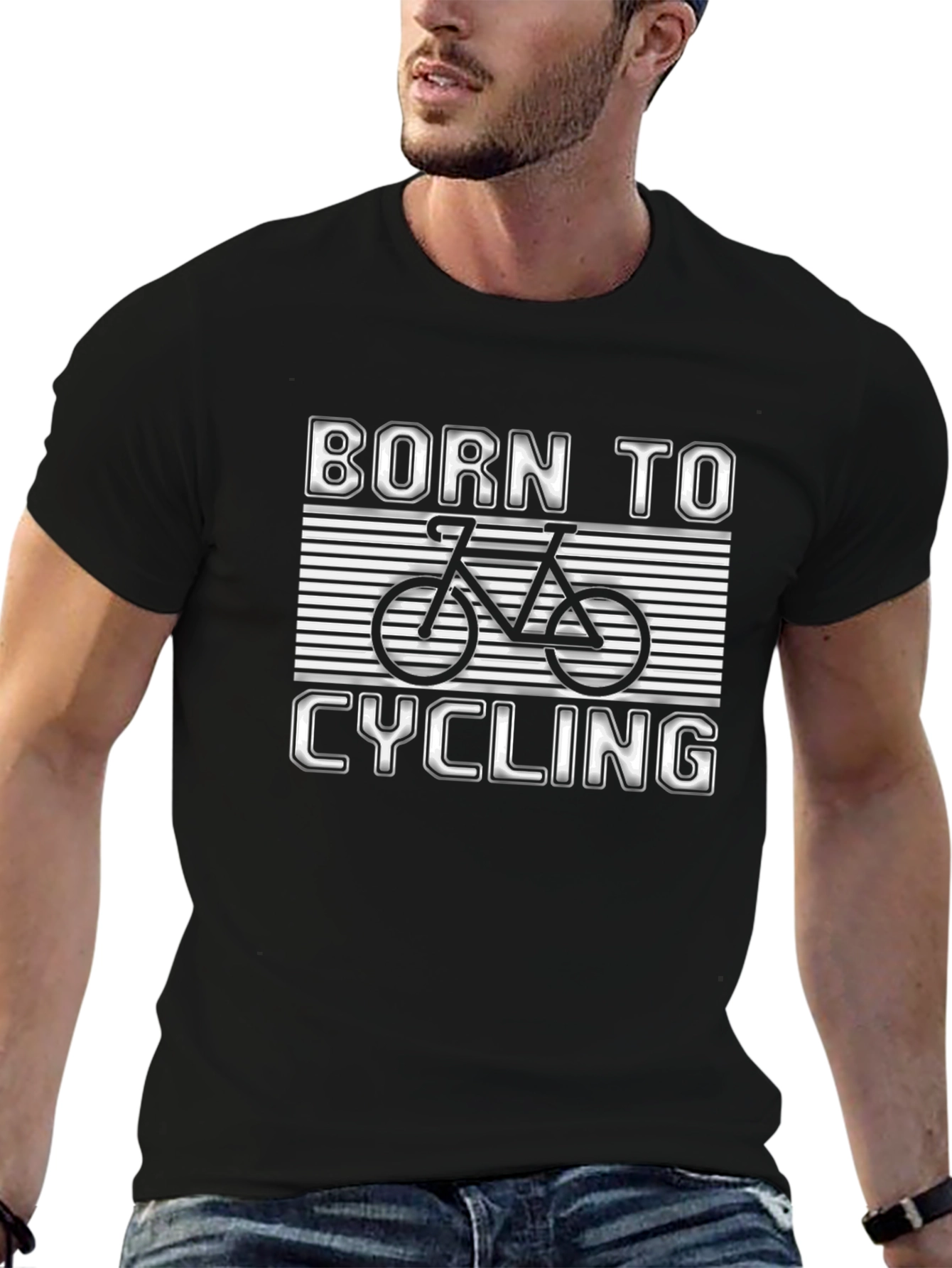 Born to Cycling Black Graphic Tee