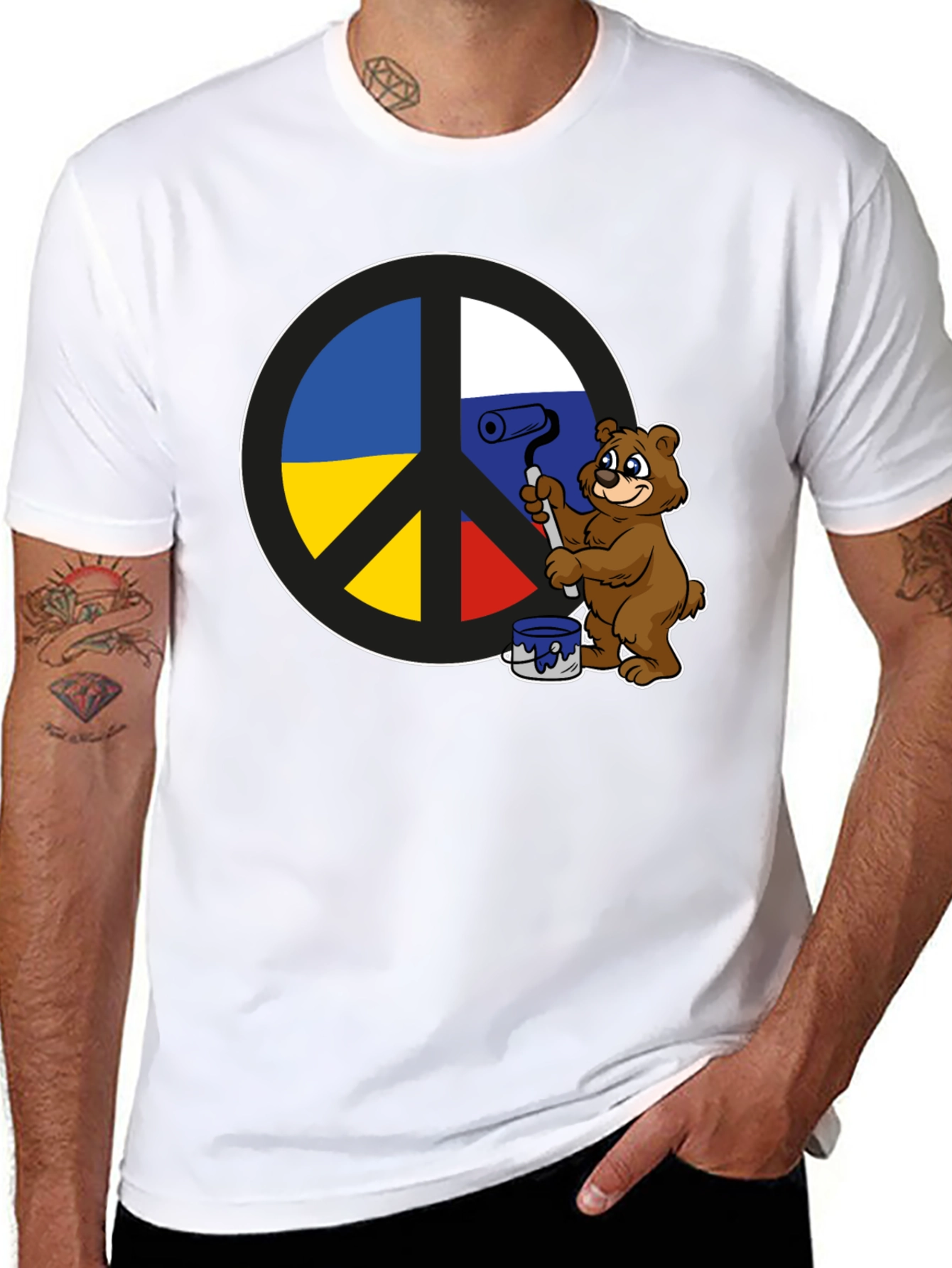 Peace Sign T-Shirt: Bear Paints Peace