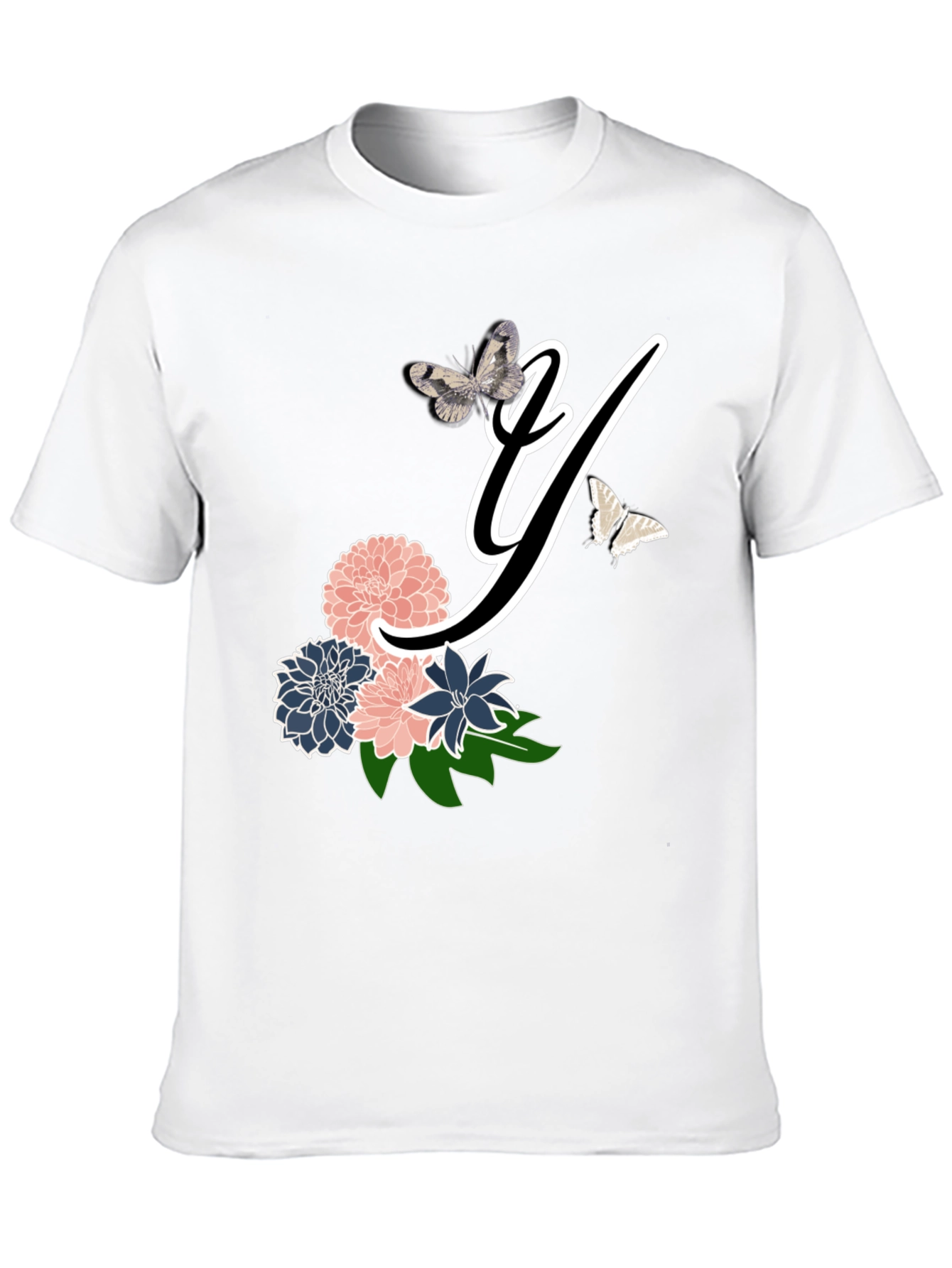 Floral Initial Y Graphic T-Shirt