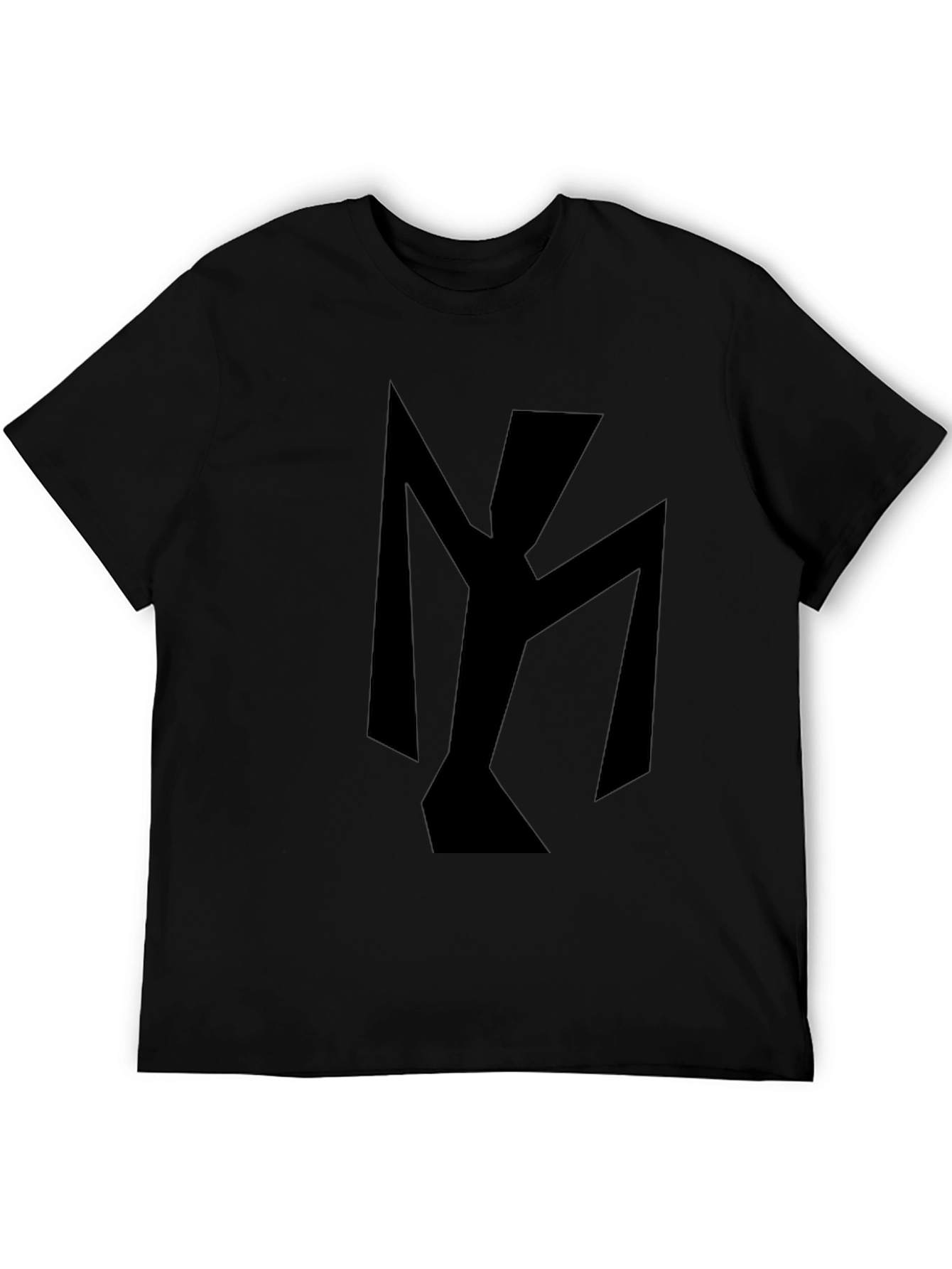 Abstract Geometric Design Black T-Shirt
