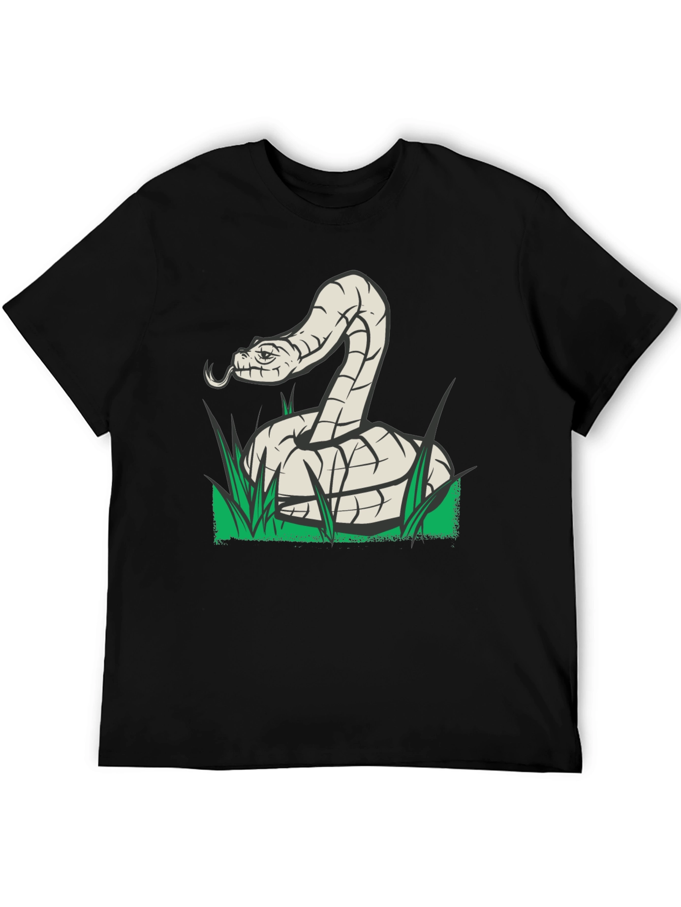 Snake Graphic Tee - Black Cotton T-Shirt