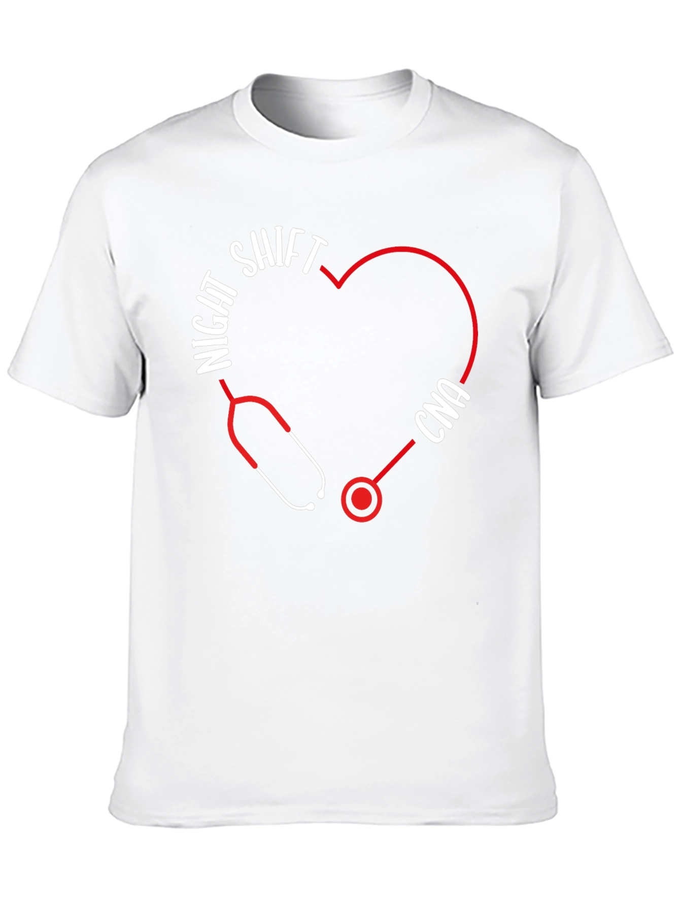 Night Shift CNA Stethoscope Heart T-Shirt