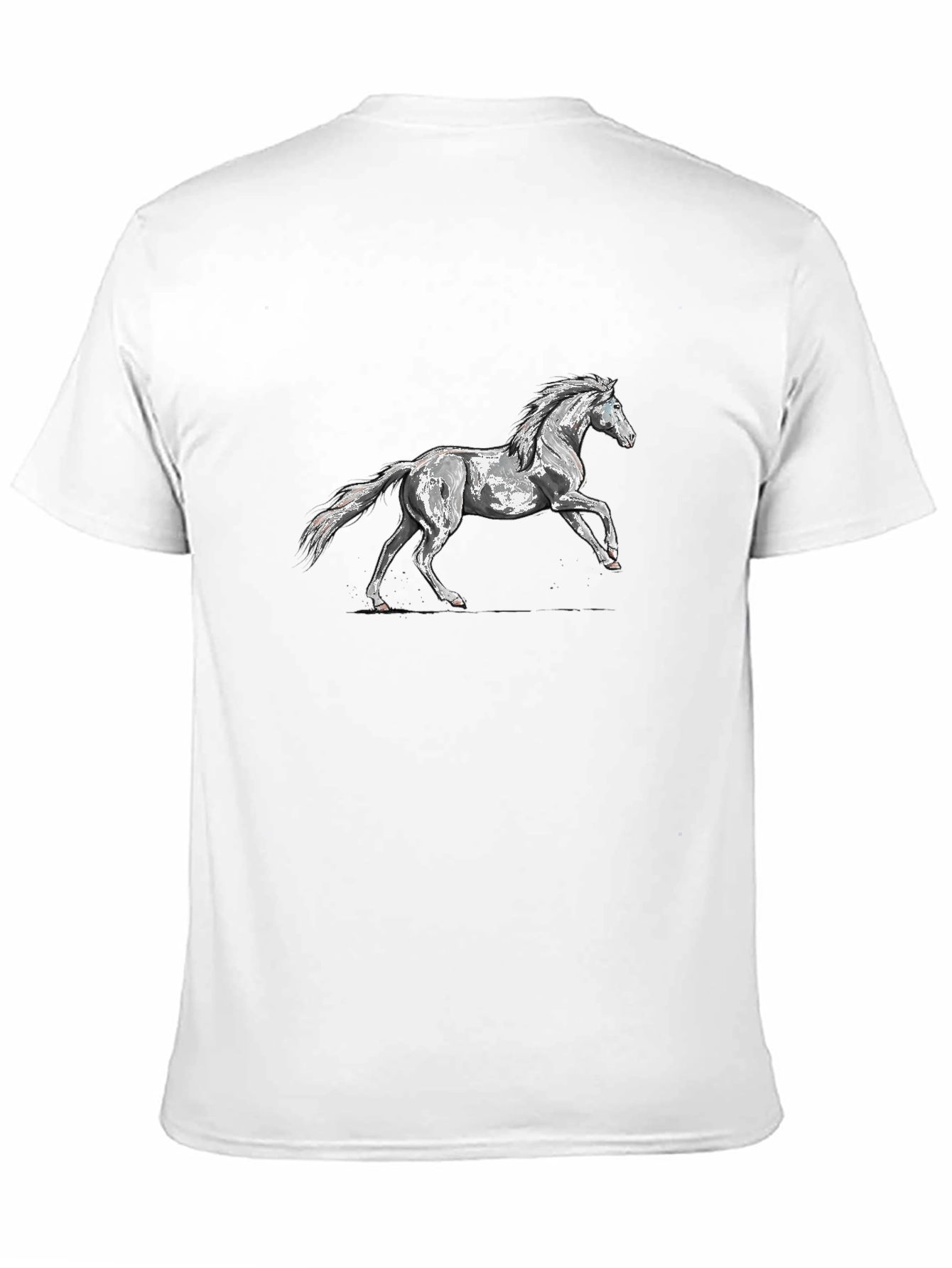Black T-Shirt with Horse Graphic
