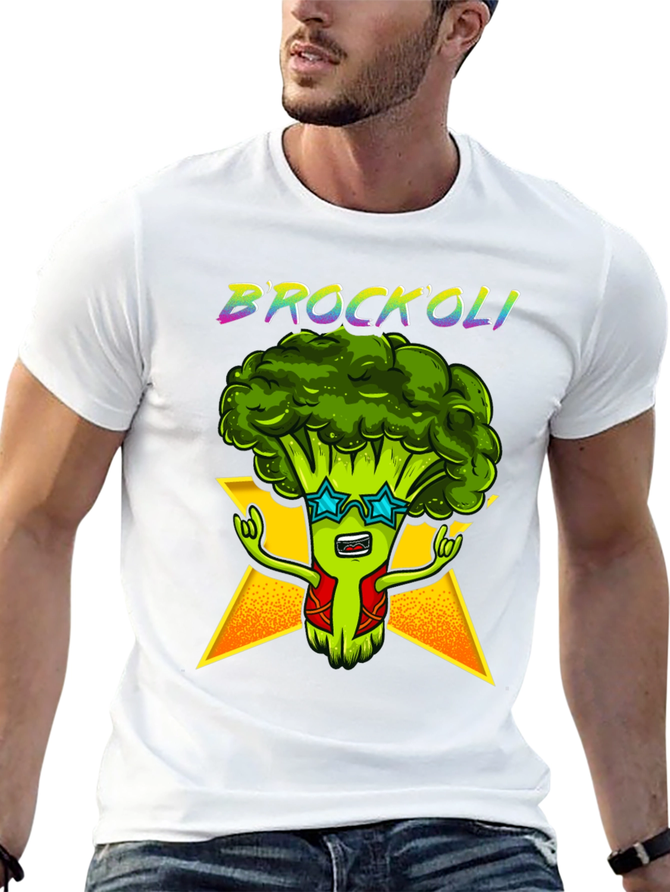 Brockoli Black Graphic T-Shirt