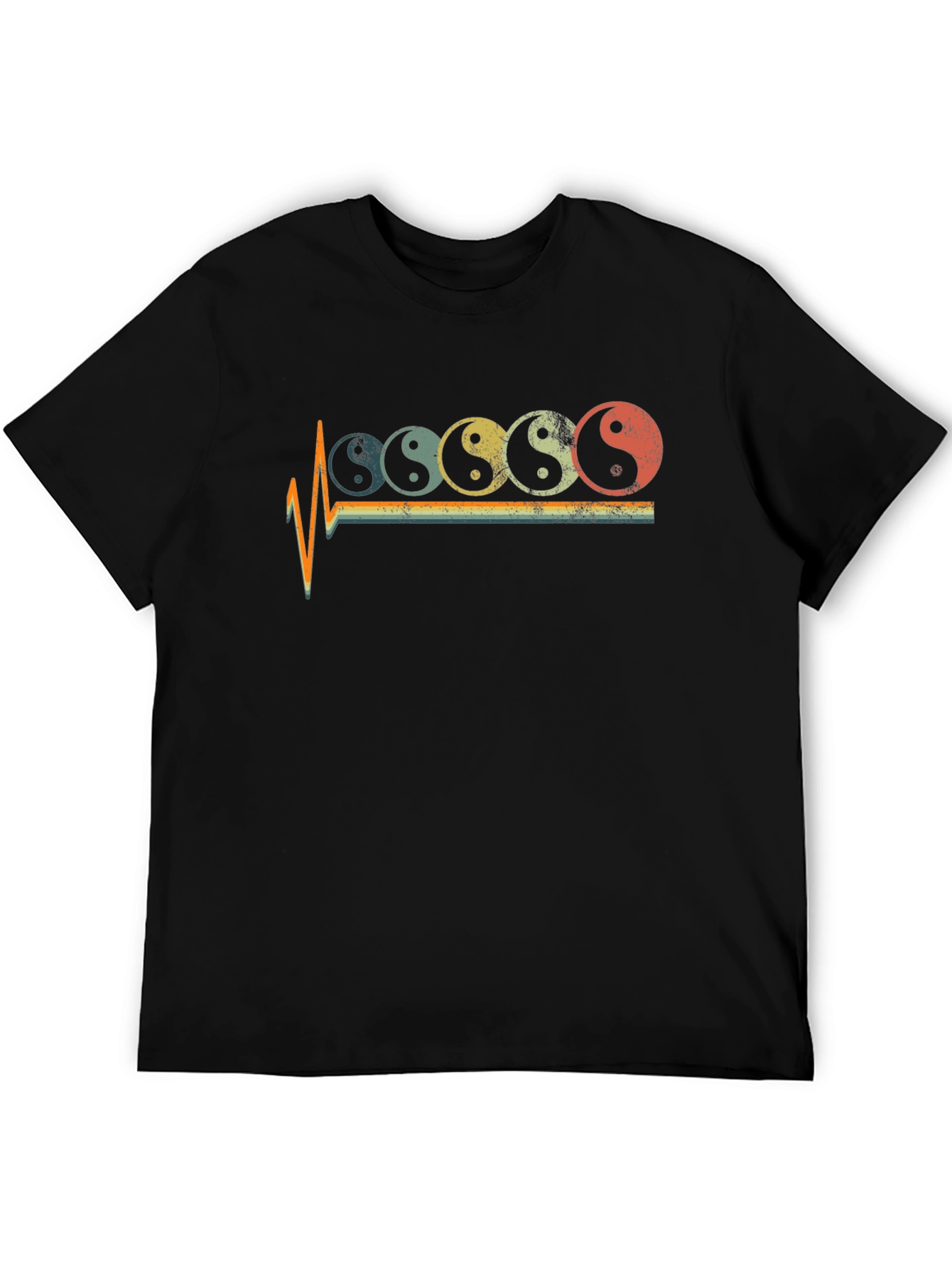 Yin Yang Pulse Graphic Tee - Retro Style