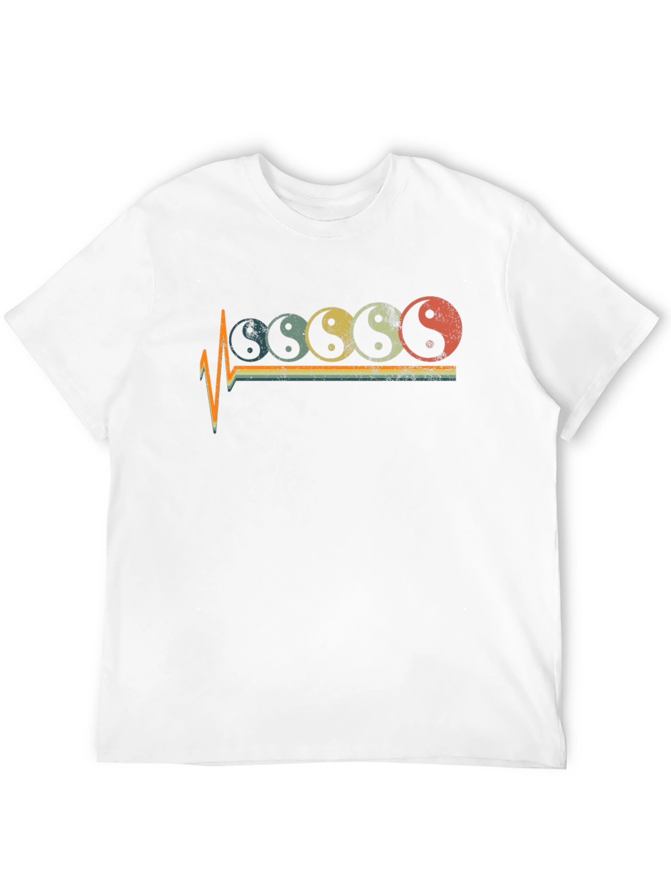 Yin Yang Pulse Graphic Tee - Retro Style