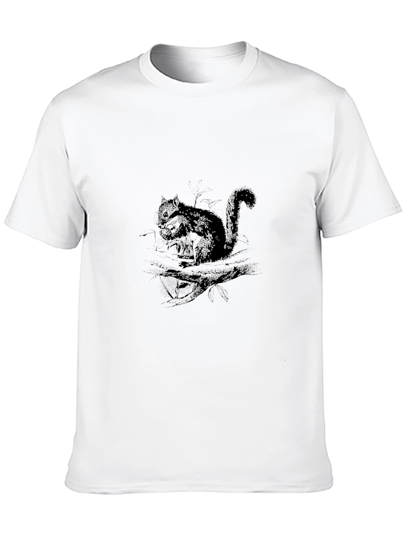 Squirrel Graphic Print Black T-Shirt