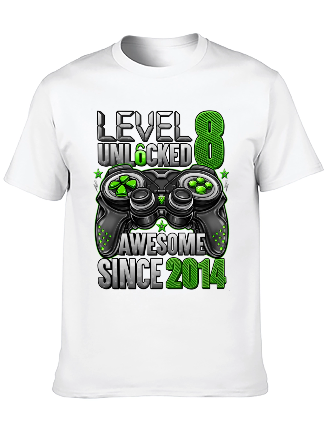 Level 8 Unlocked Awesome Since 2014 Gaming T-Shirt