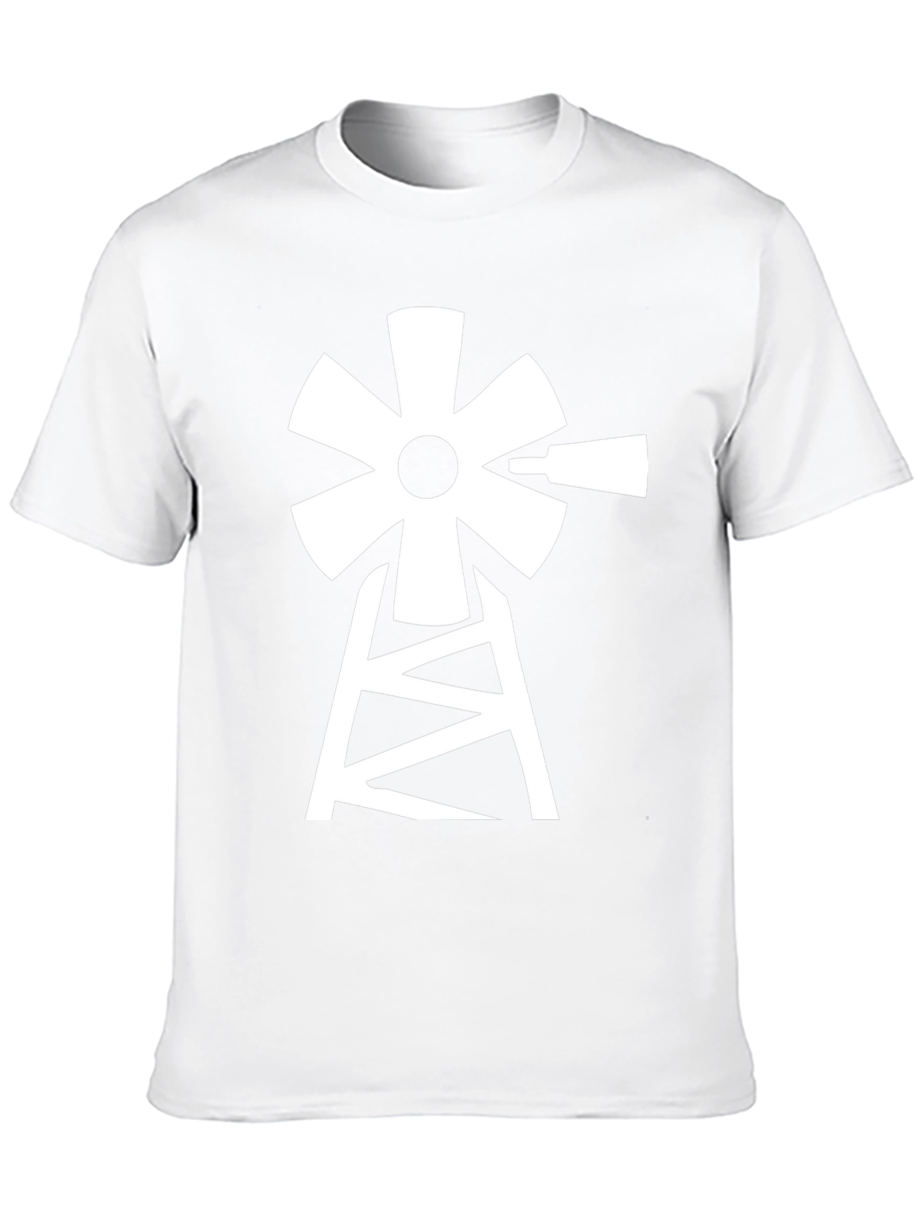 Windmill Graphic Tee - Black Cotton Blend T-Shirt