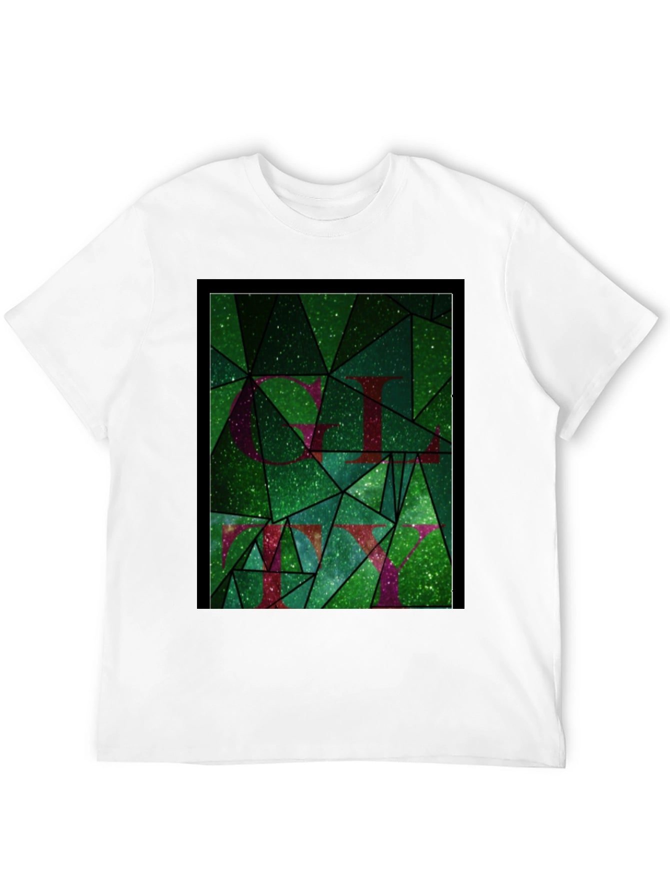 Abstract Green Mosaic Graphic Tee