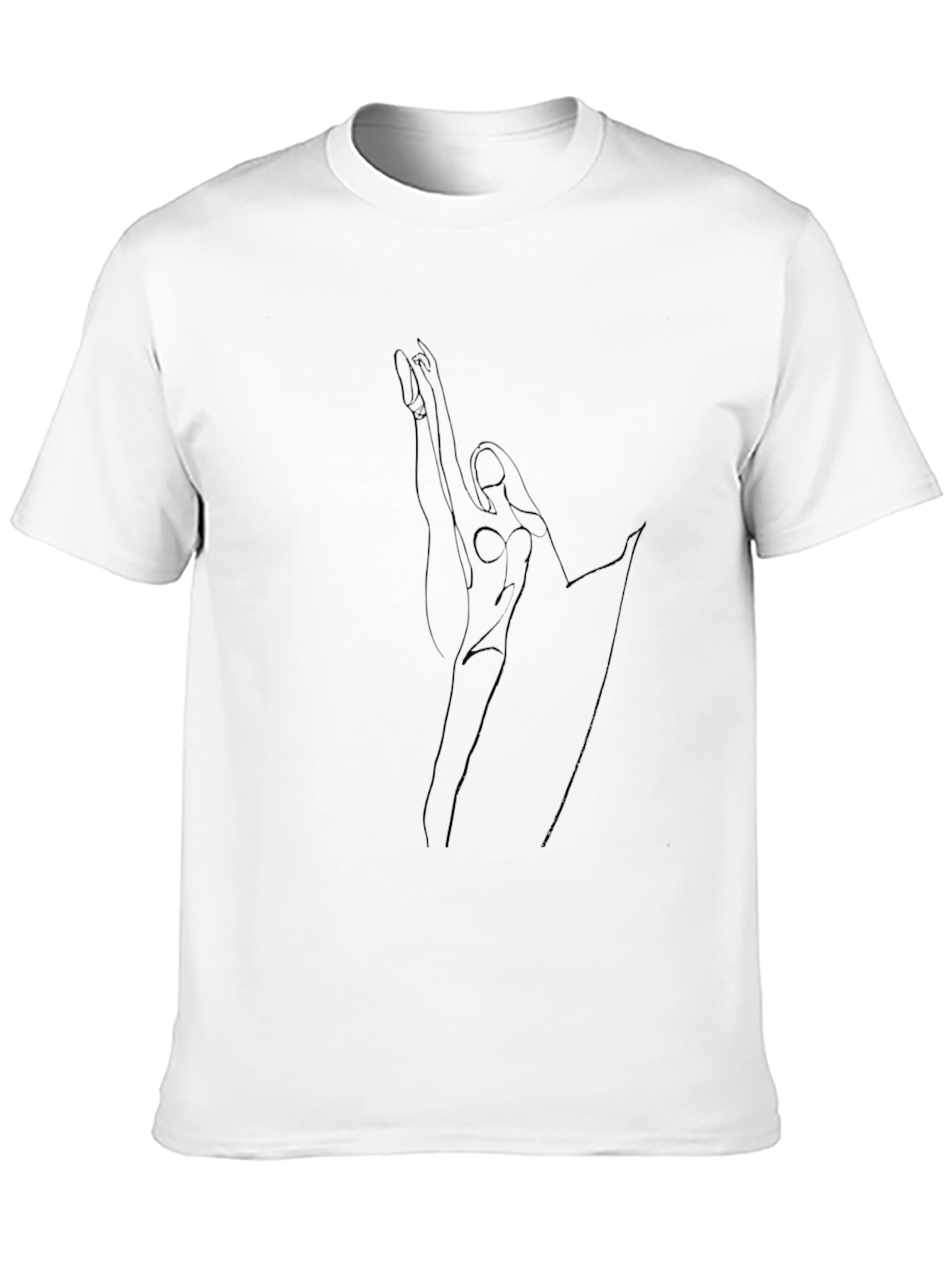 Minimalist Line Art Graphic Tee - Black