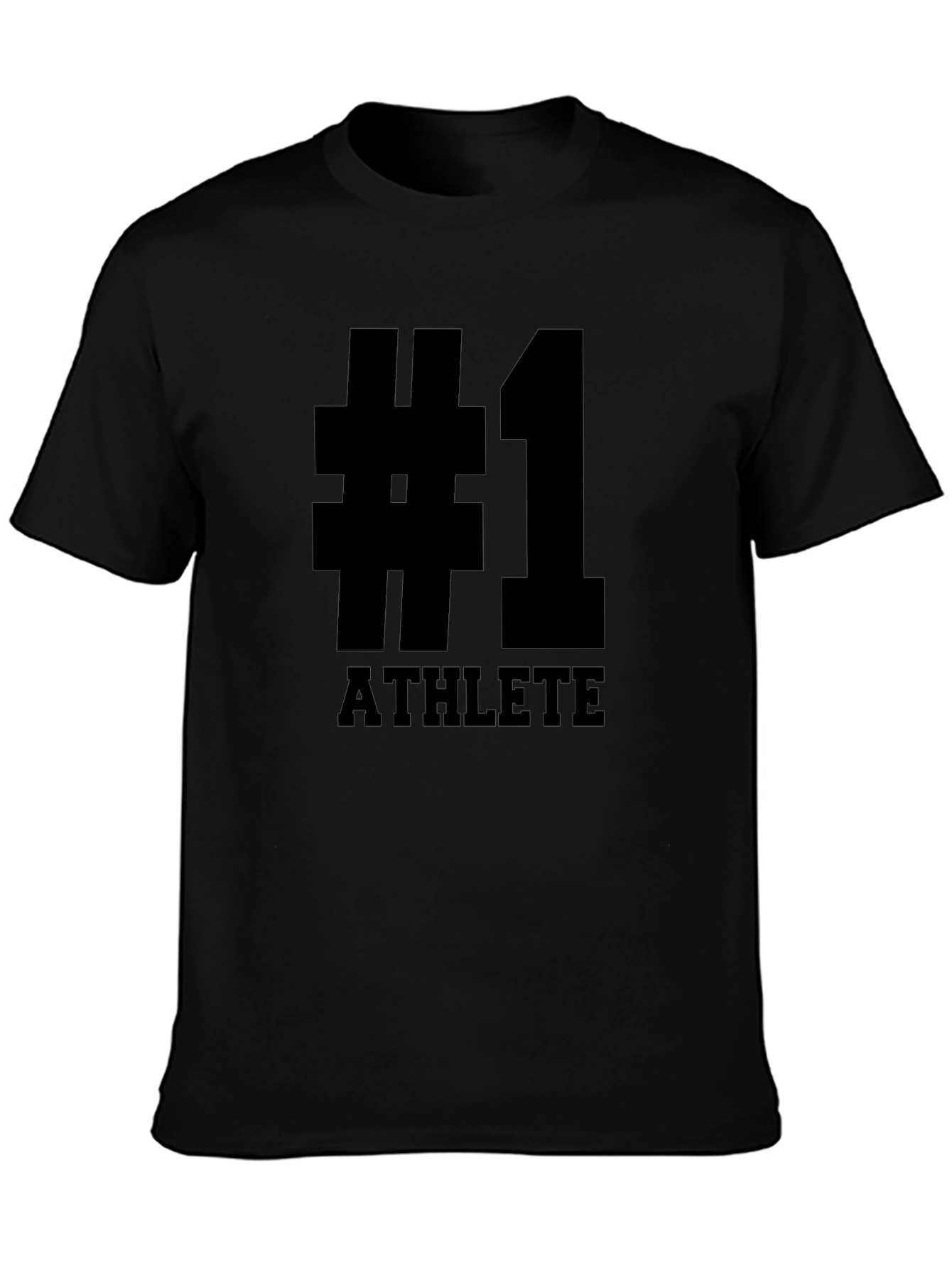 #1 Athlete Black Graphic T-Shirt