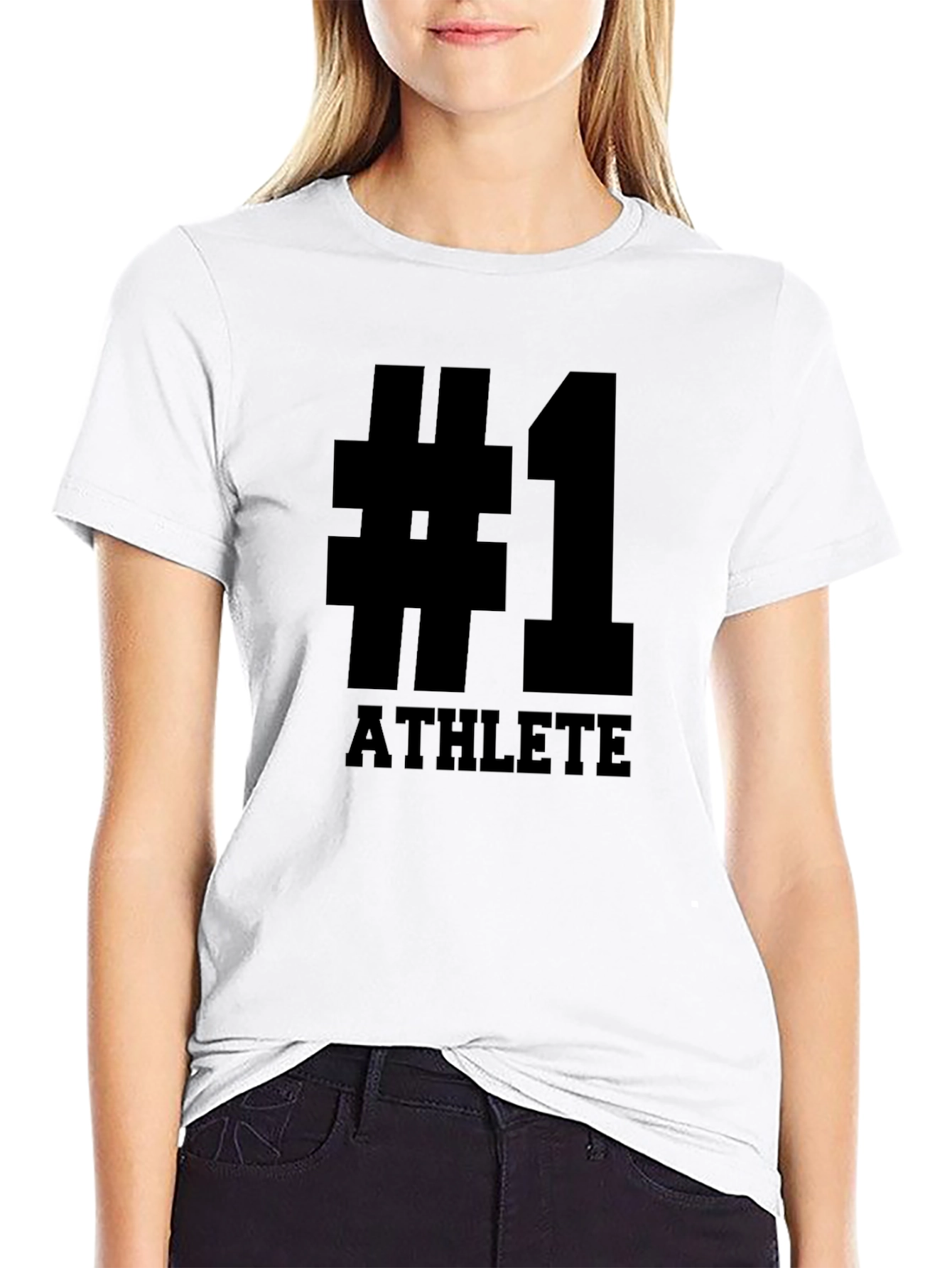 #1 Athlete Black Graphic T-Shirt