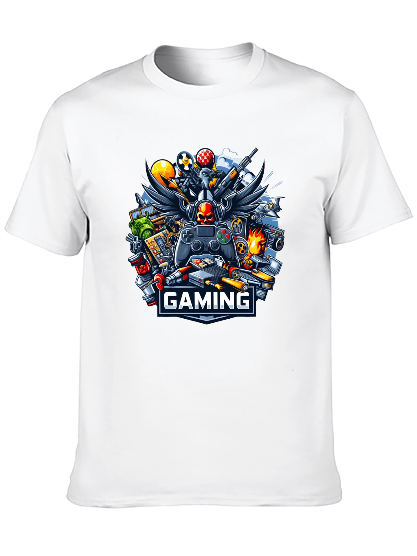 Gaming T-Shirt - Gamer Skull Controller Design