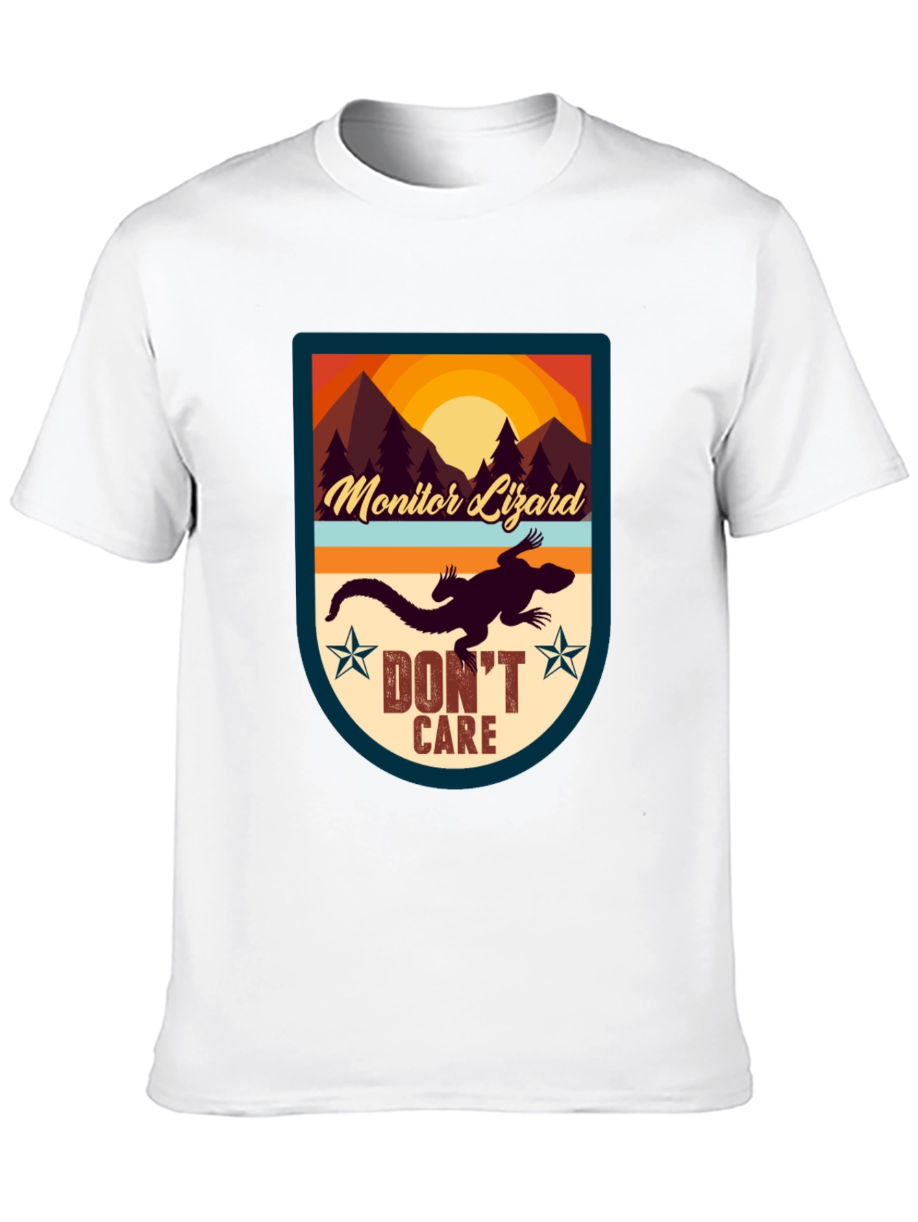 Monitor Lizard T-Shirt - Dont Care Graphic Tee