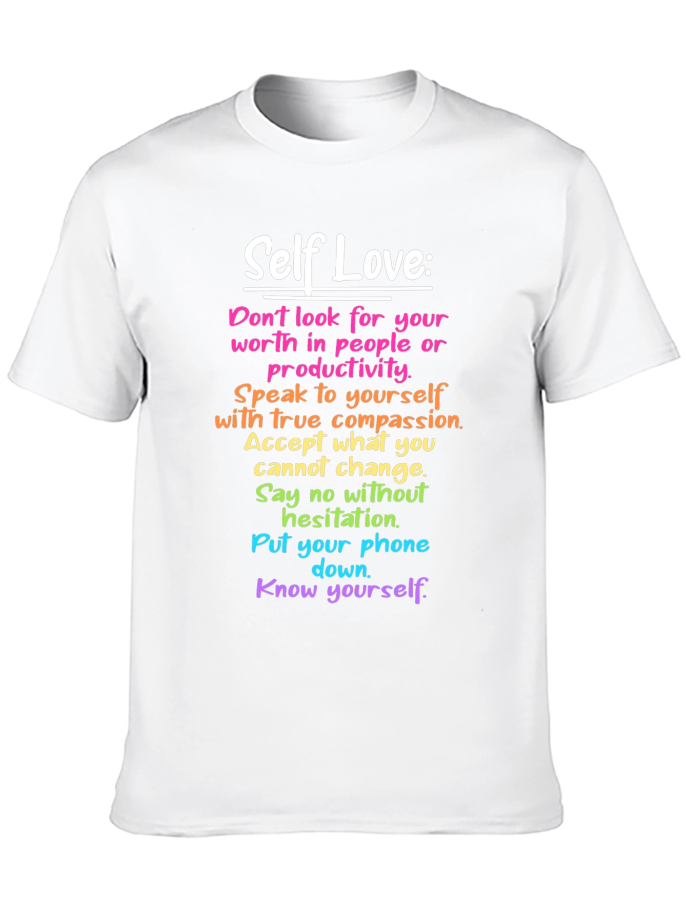 Self Love Affirmations Black T-Shirt