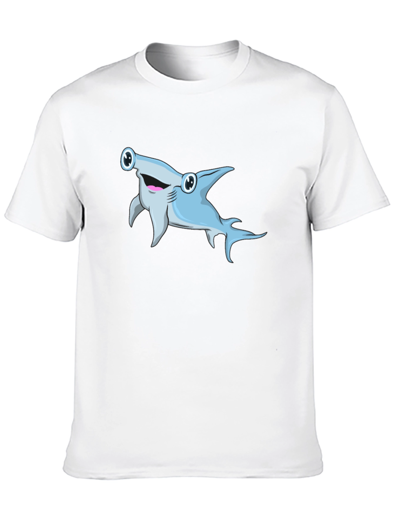 Cartoon Hammerhead Shark Graphic T-Shirt