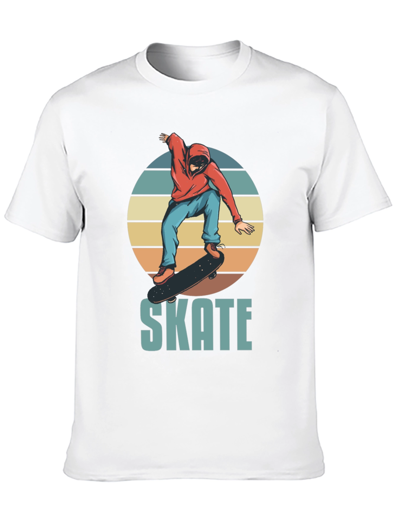 Skate Design T-Shirt - Retro Skateboarder Graphic Tee
