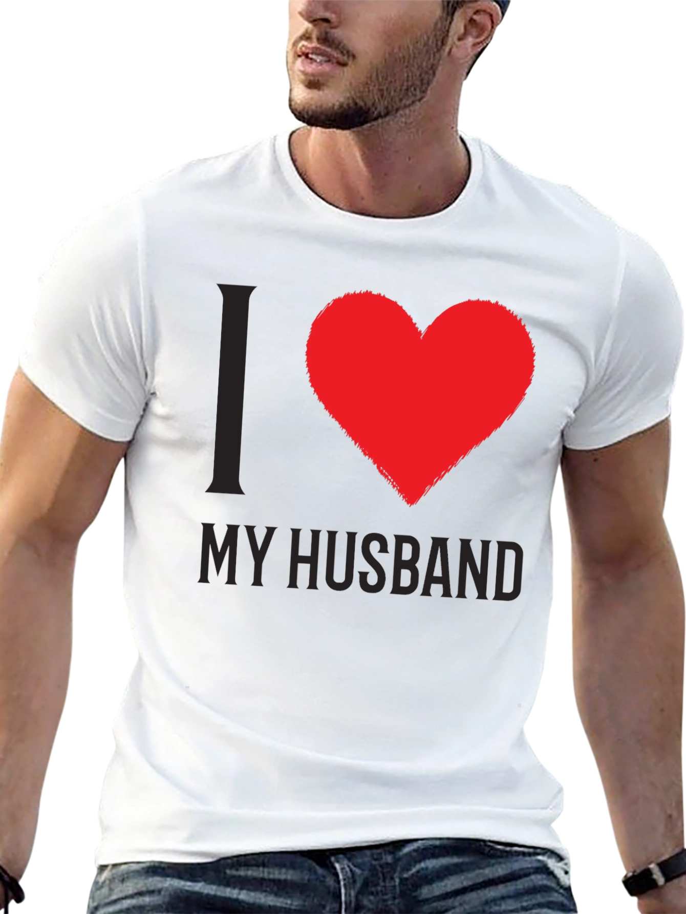 I Love My Husband Tee - Heart Graphic T-Shirt