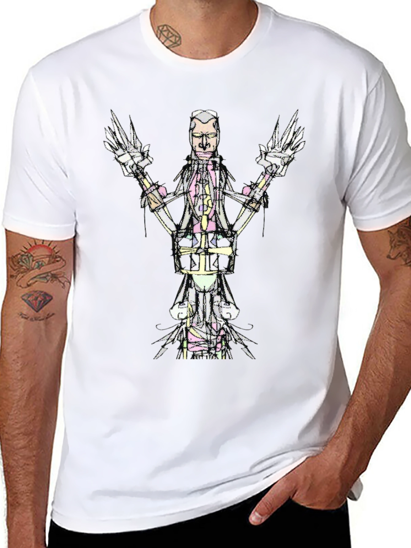 Abstract Graphic Print Tee - Modern Art T-Shirt