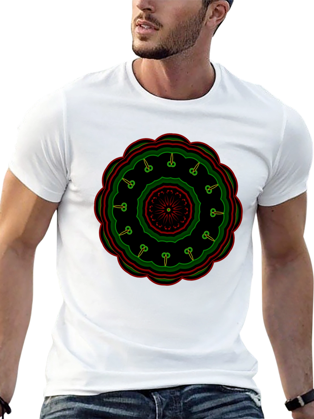 Mandala Graphic Print Black T-Shirt