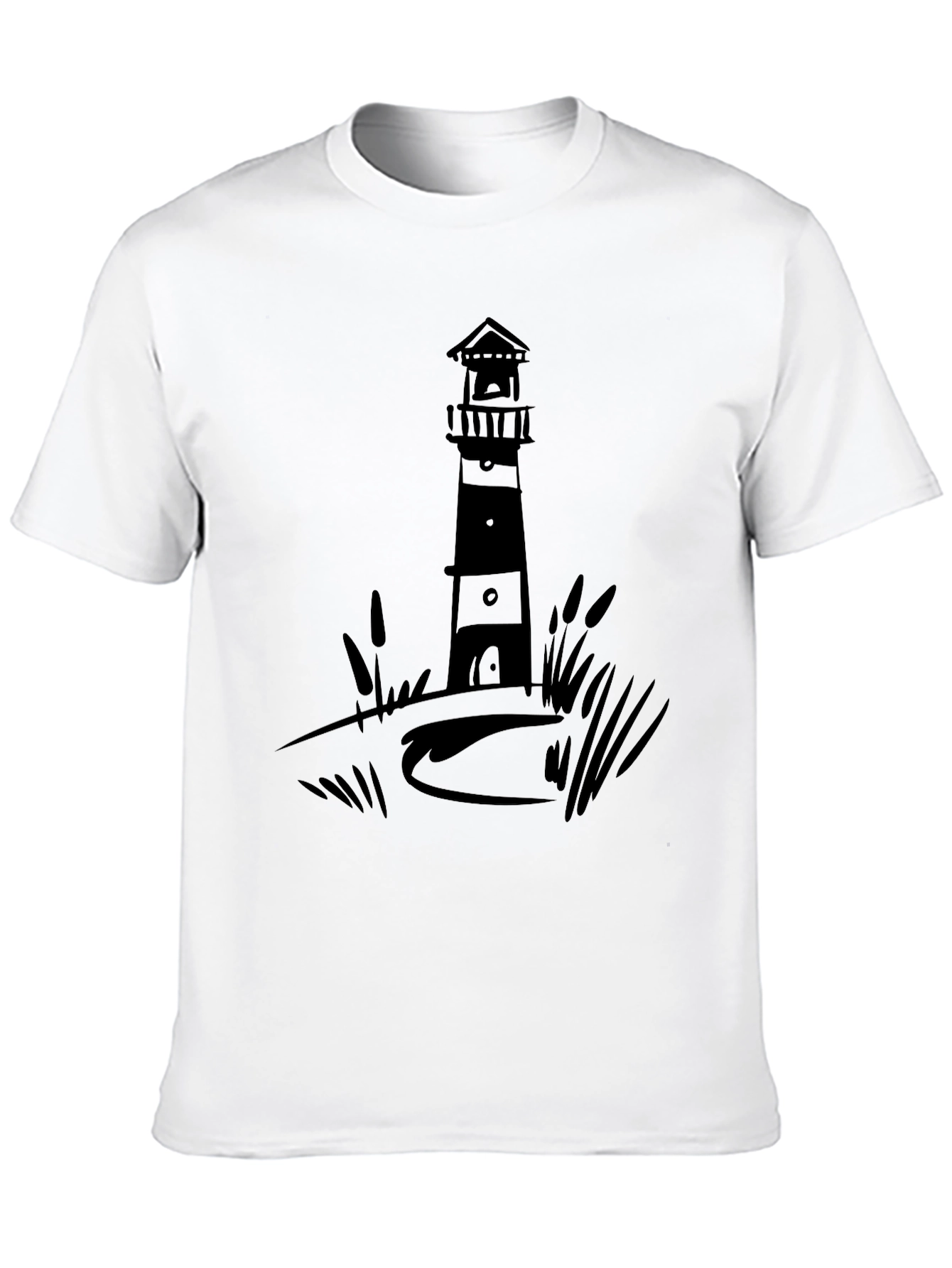 Lighthouse Graphic Tee - Black Casual Shirt