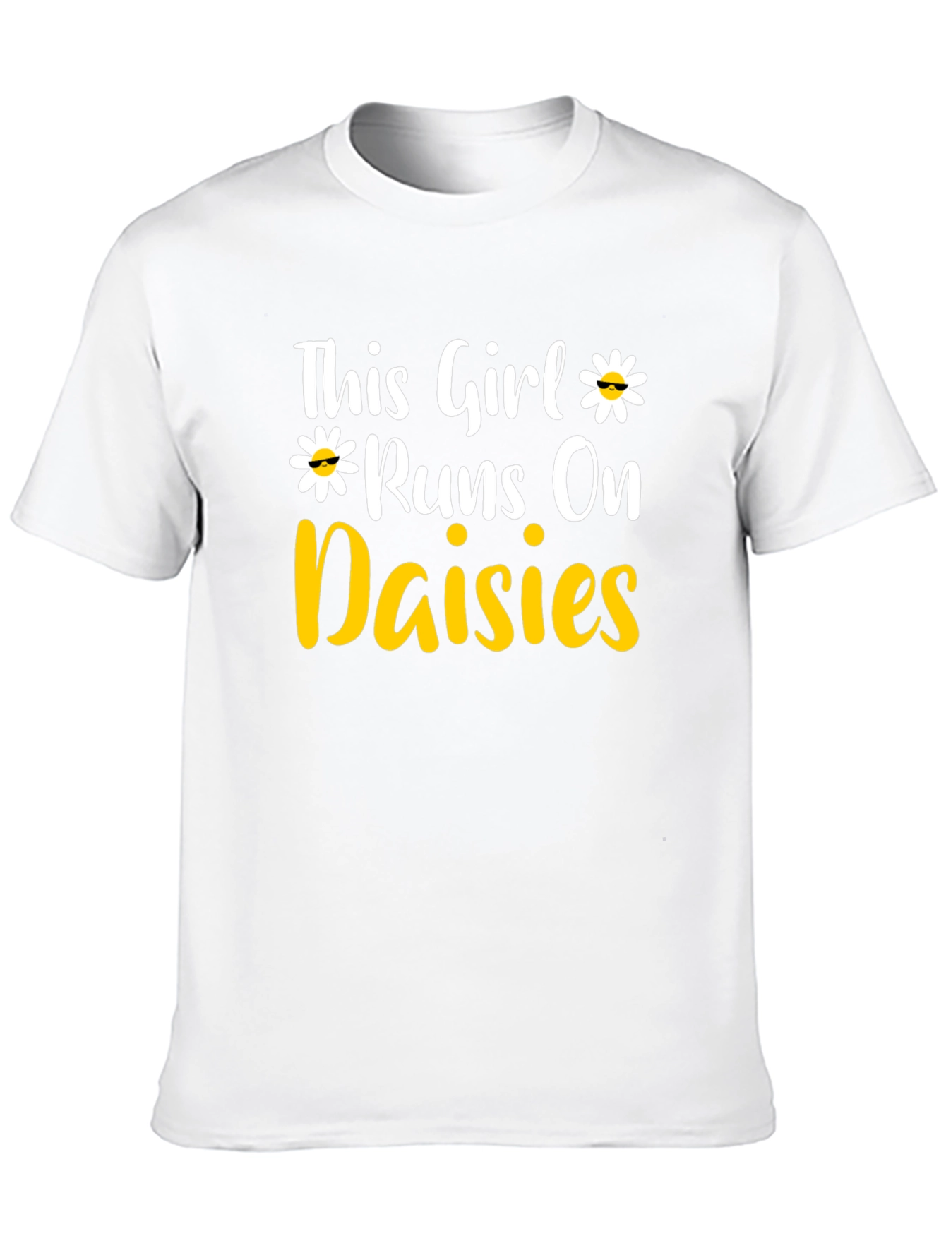 This Girl Runs on Daisies T-Shirt - Black