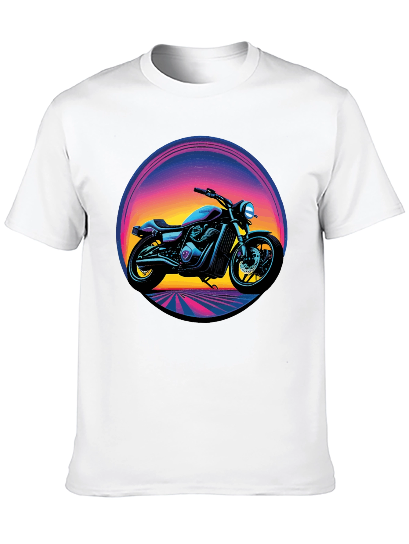 Retro Motorcycle Graphic Tee - Black