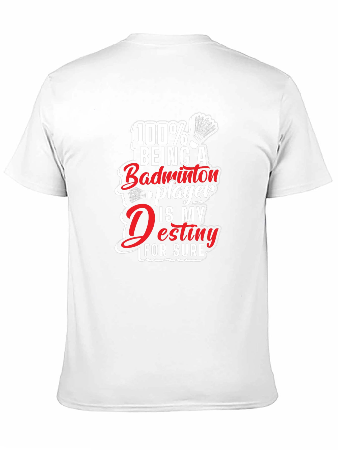 Badminton Player Destiny Graphic Tee - Black Cotton T-Shirt