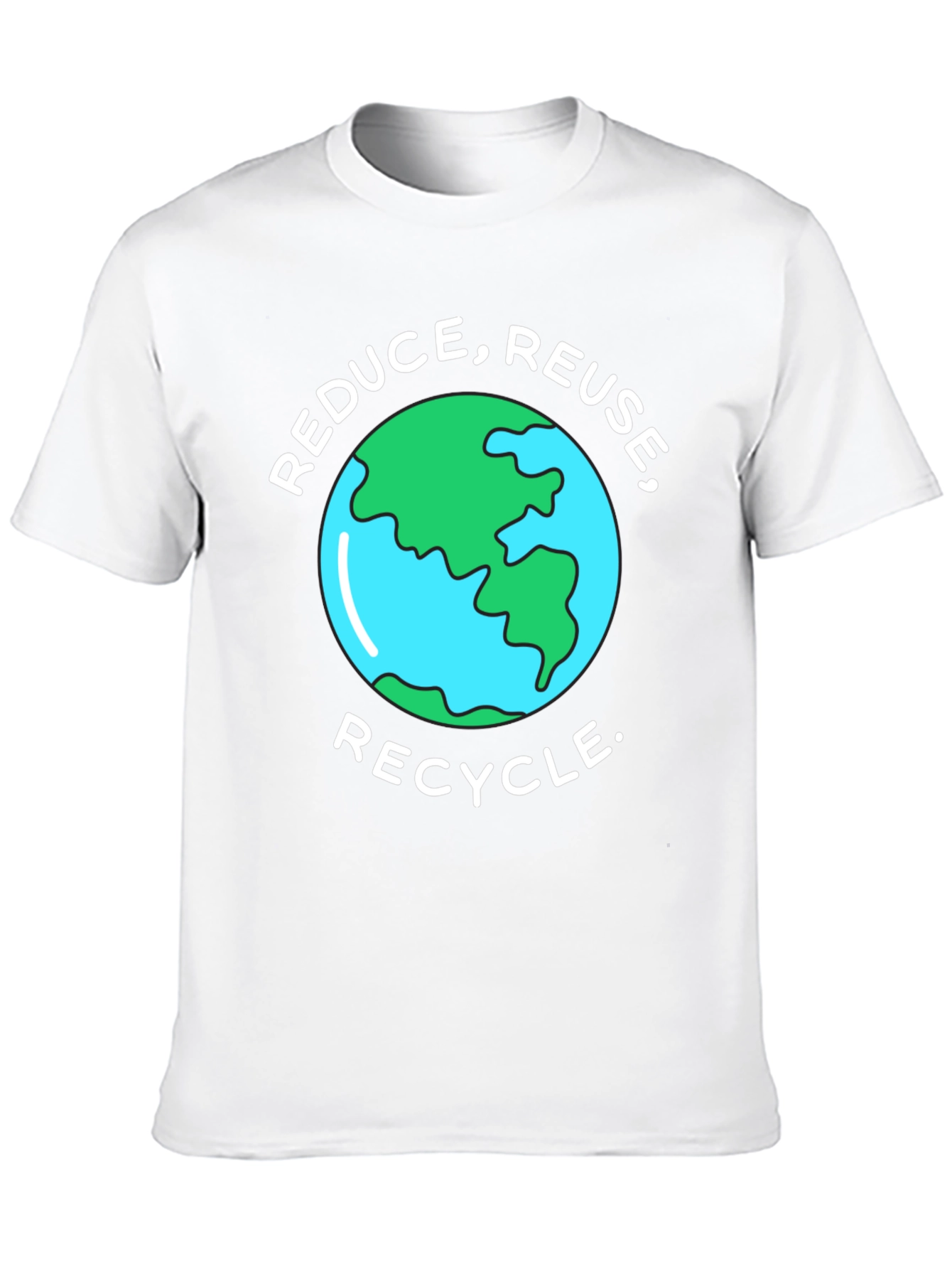 Eco-Friendly Reduce Reuse Recycle Earth Graphic T-Shirt