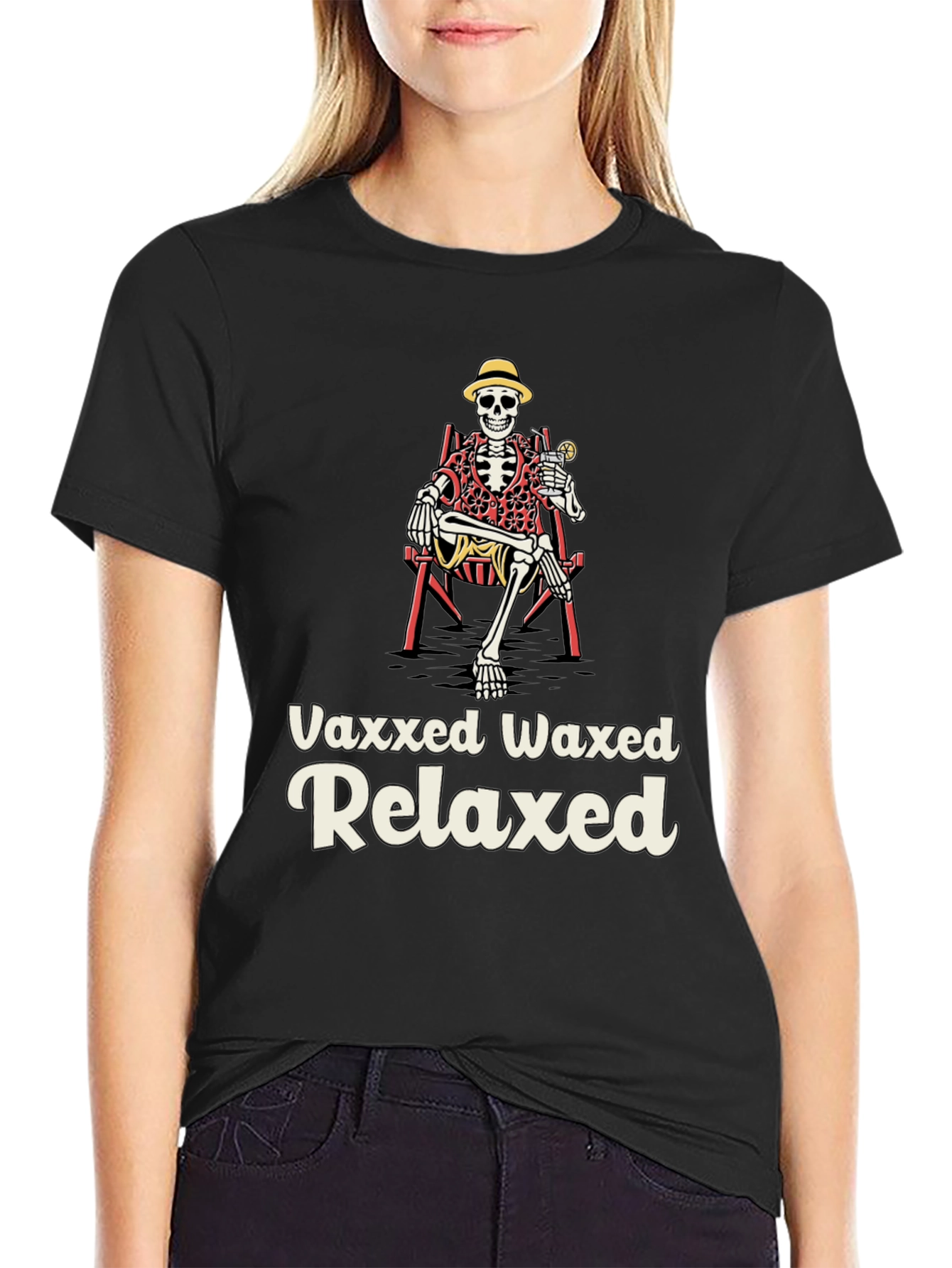 Vaxxed Waxed Relaxed Skeleton Tee