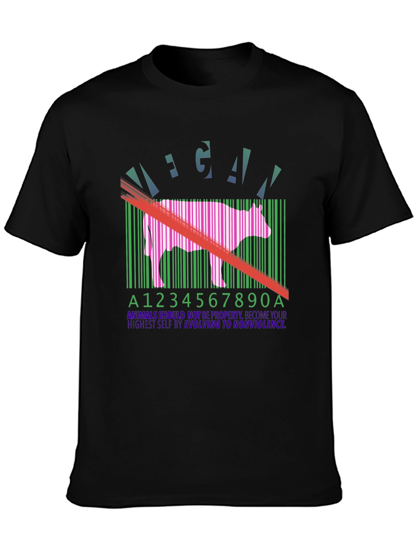 Vegan Cow Barcode T-Shirt