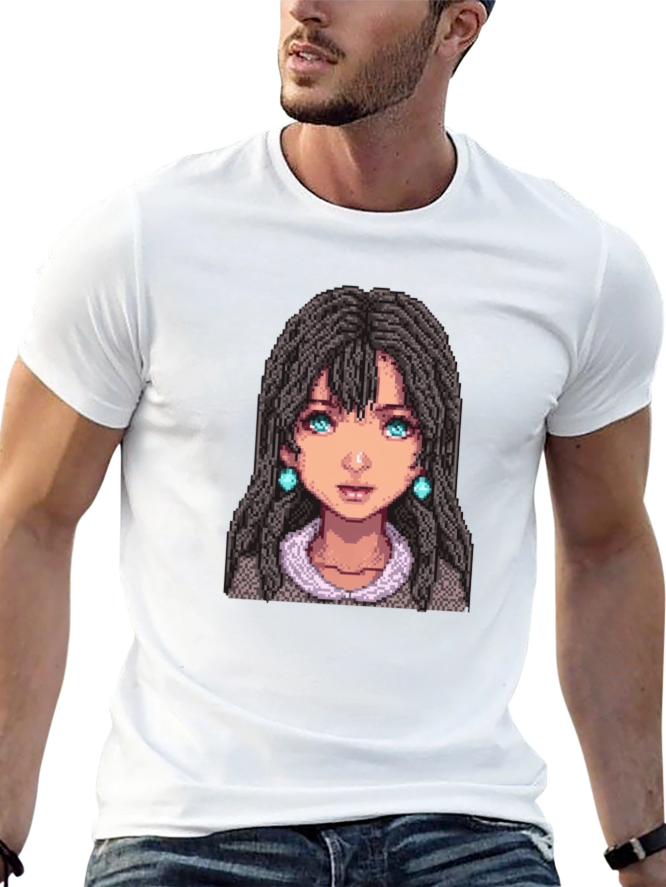 Pixel Art Character Black T-Shirt