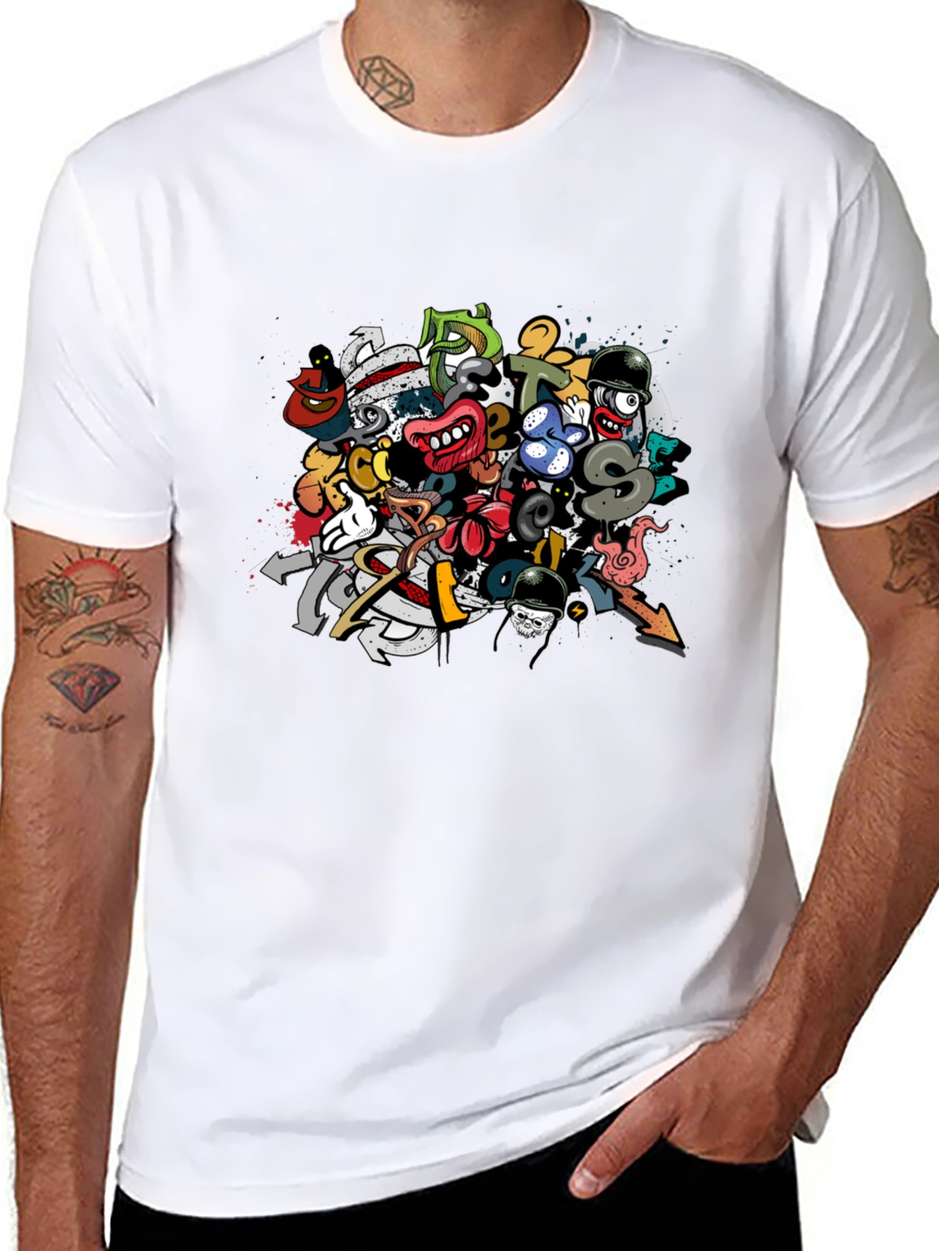 Bold Graffiti Art T-Shirt - Unique Graphic Tee