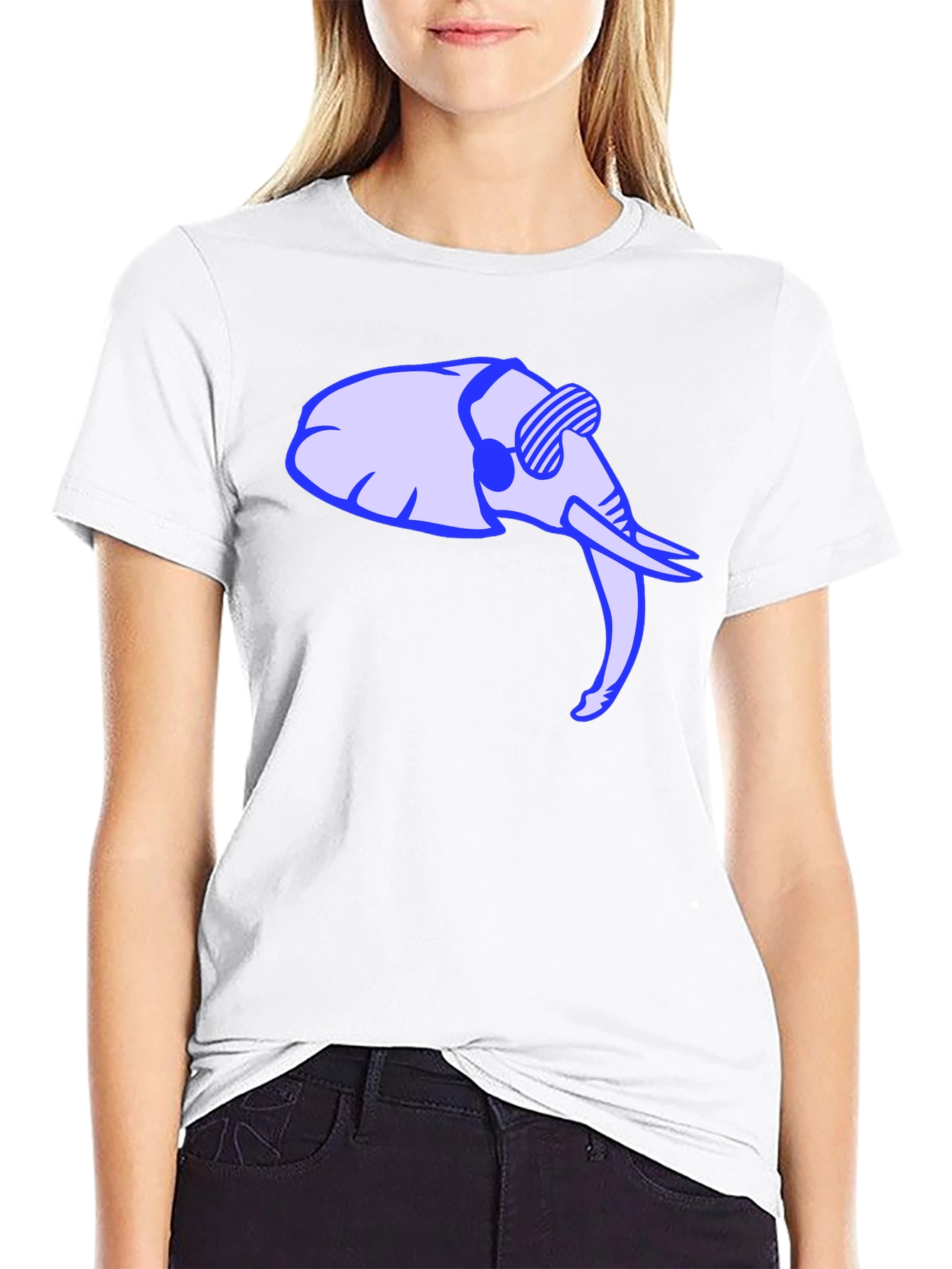 Cool Elephant Graphic Tee - Black Cotton Shirt